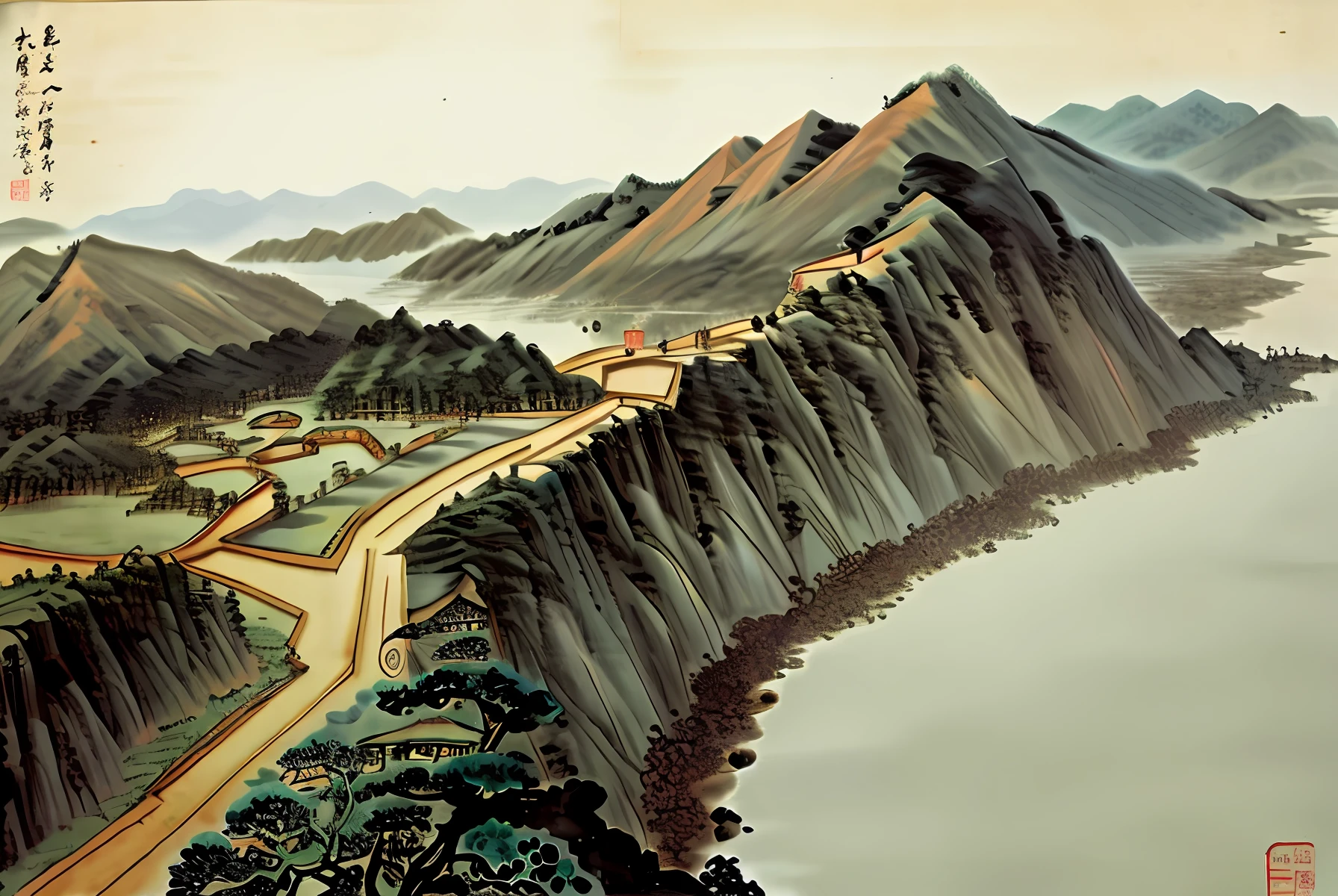 Han and Tang dynasty national style,Young Age,Landscape background