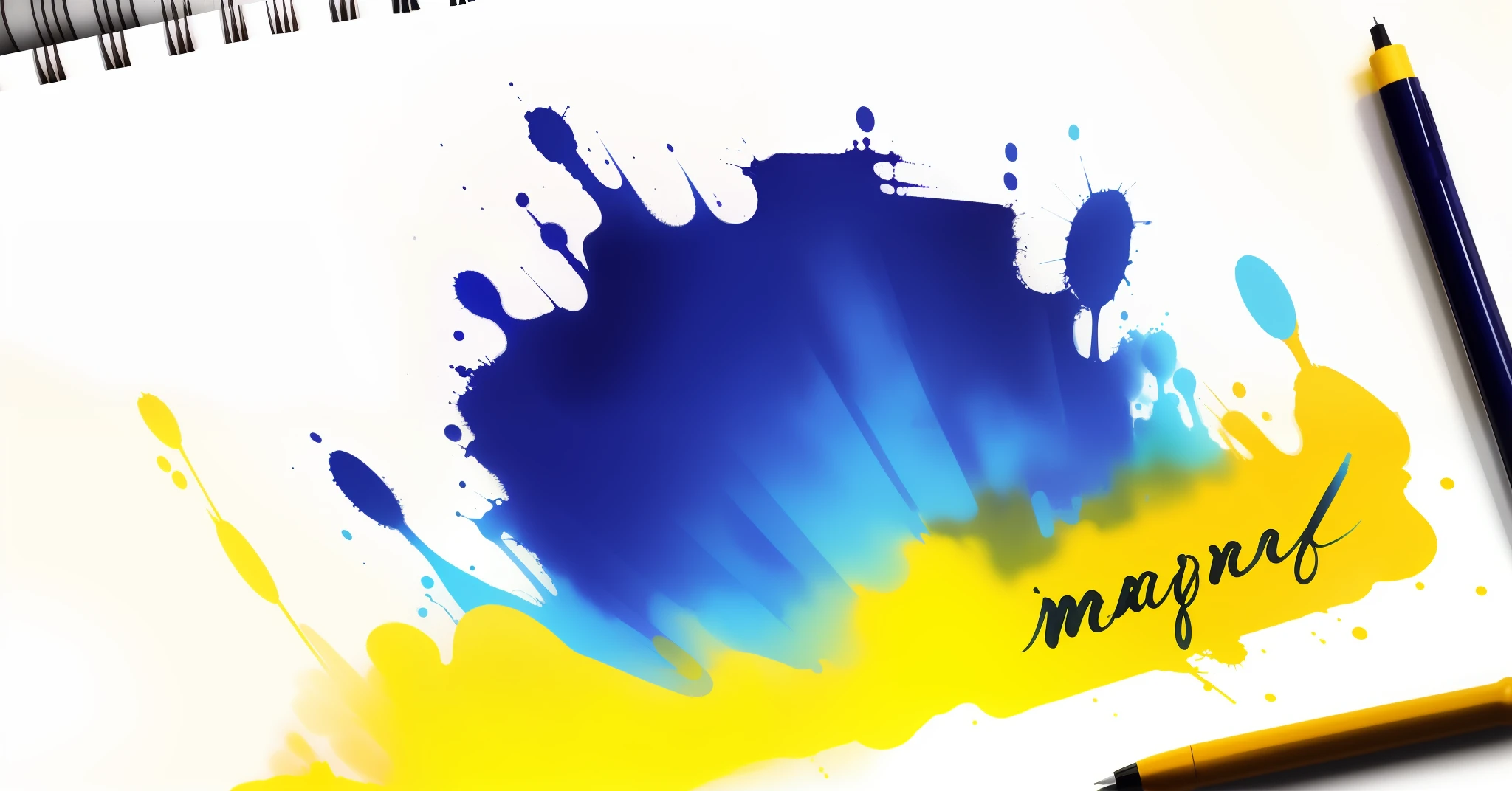 amarelo,blue colors,ink,scribbles,distinct