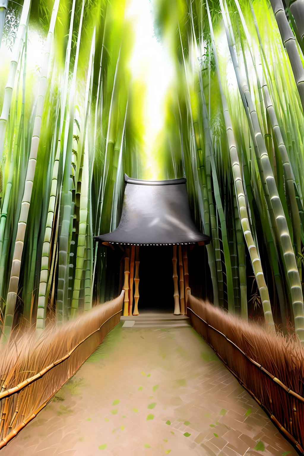 Kizi，ancientry，bamboo forrest，silber hair，