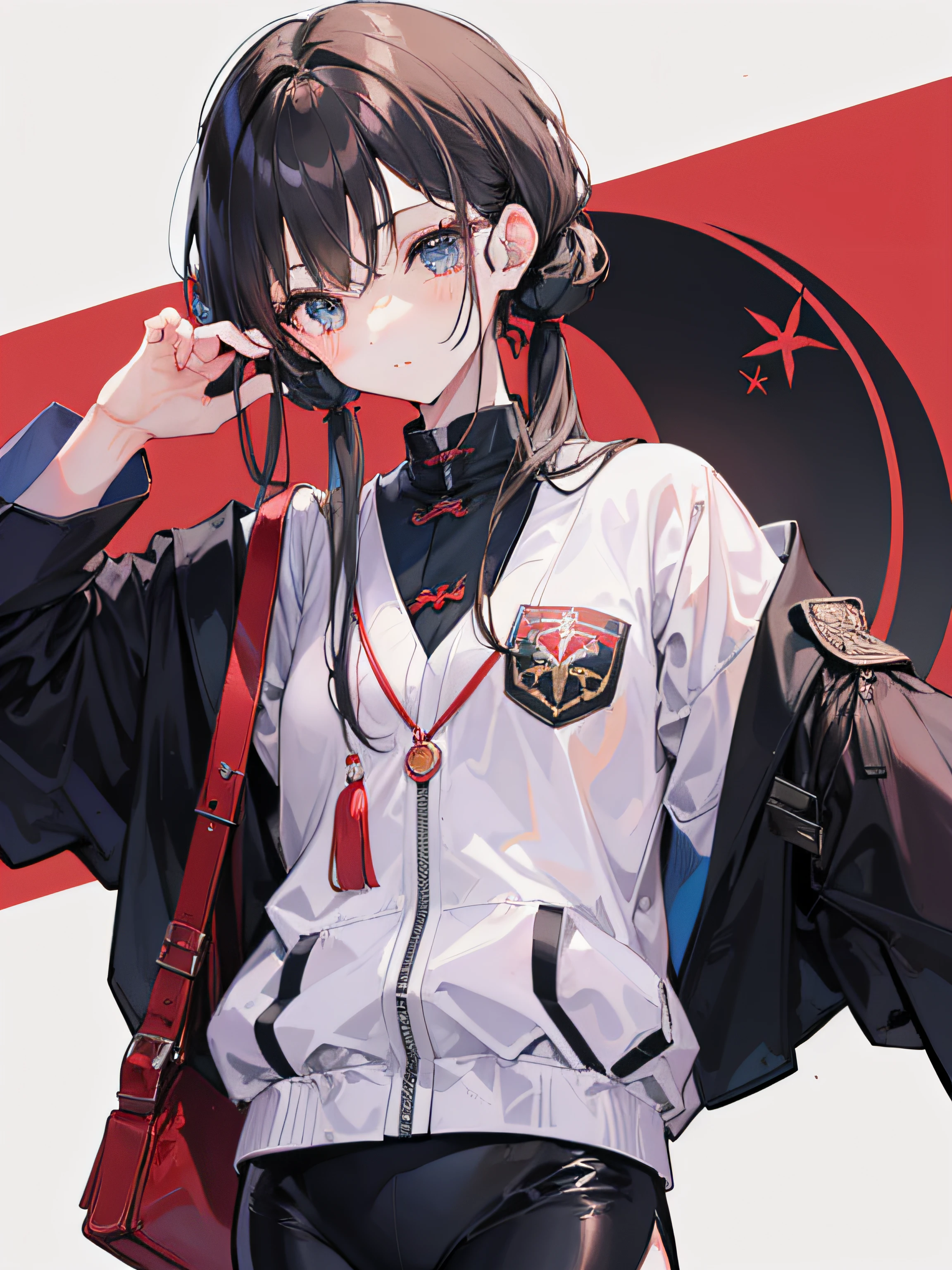 one girls、((Highly detailed hands))、((long hair with twin tails))、((((校服)))、((detailed and beautiful faces))