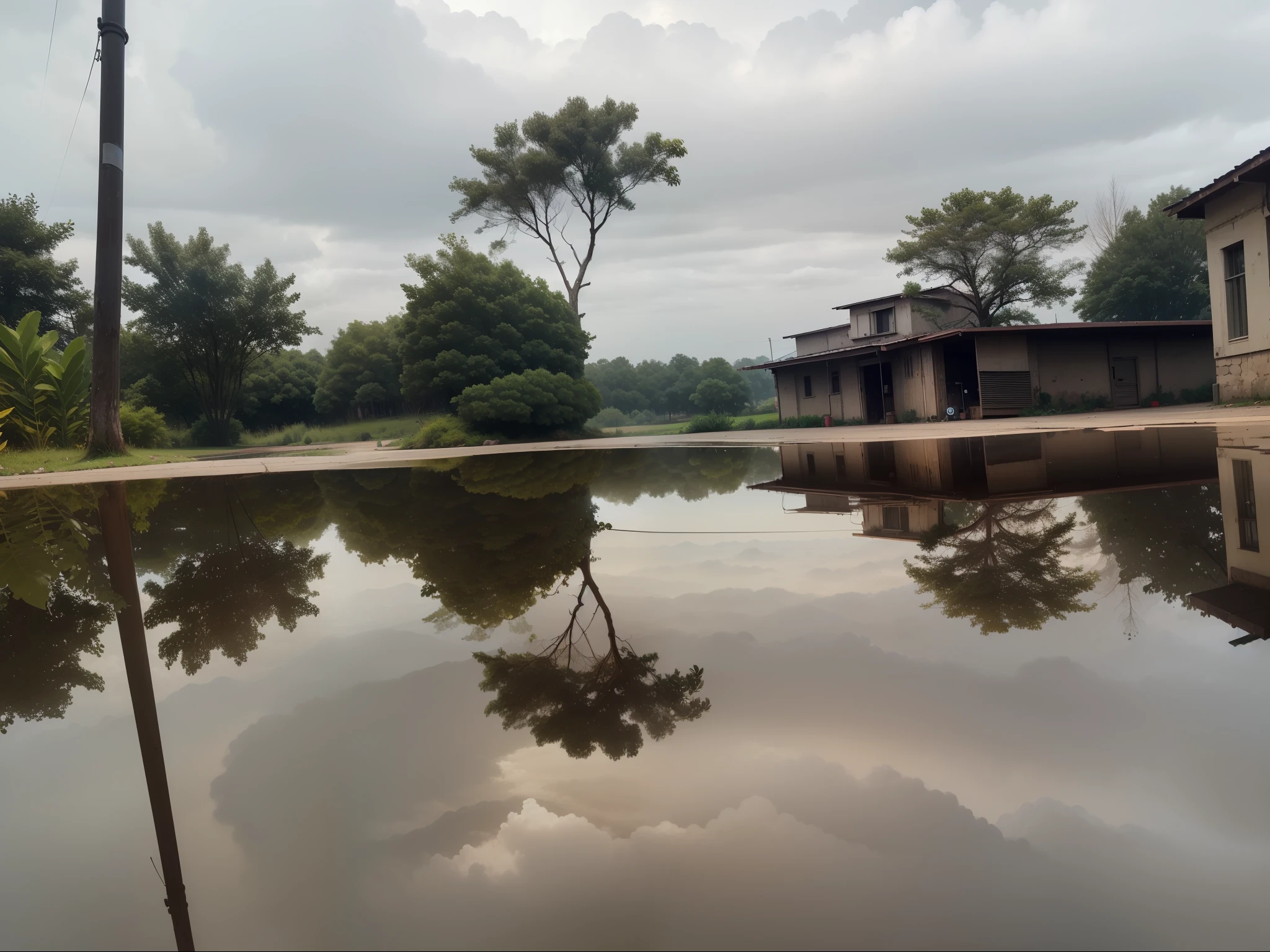 Change cloudy to sunny,It became deserted,rich greenery,