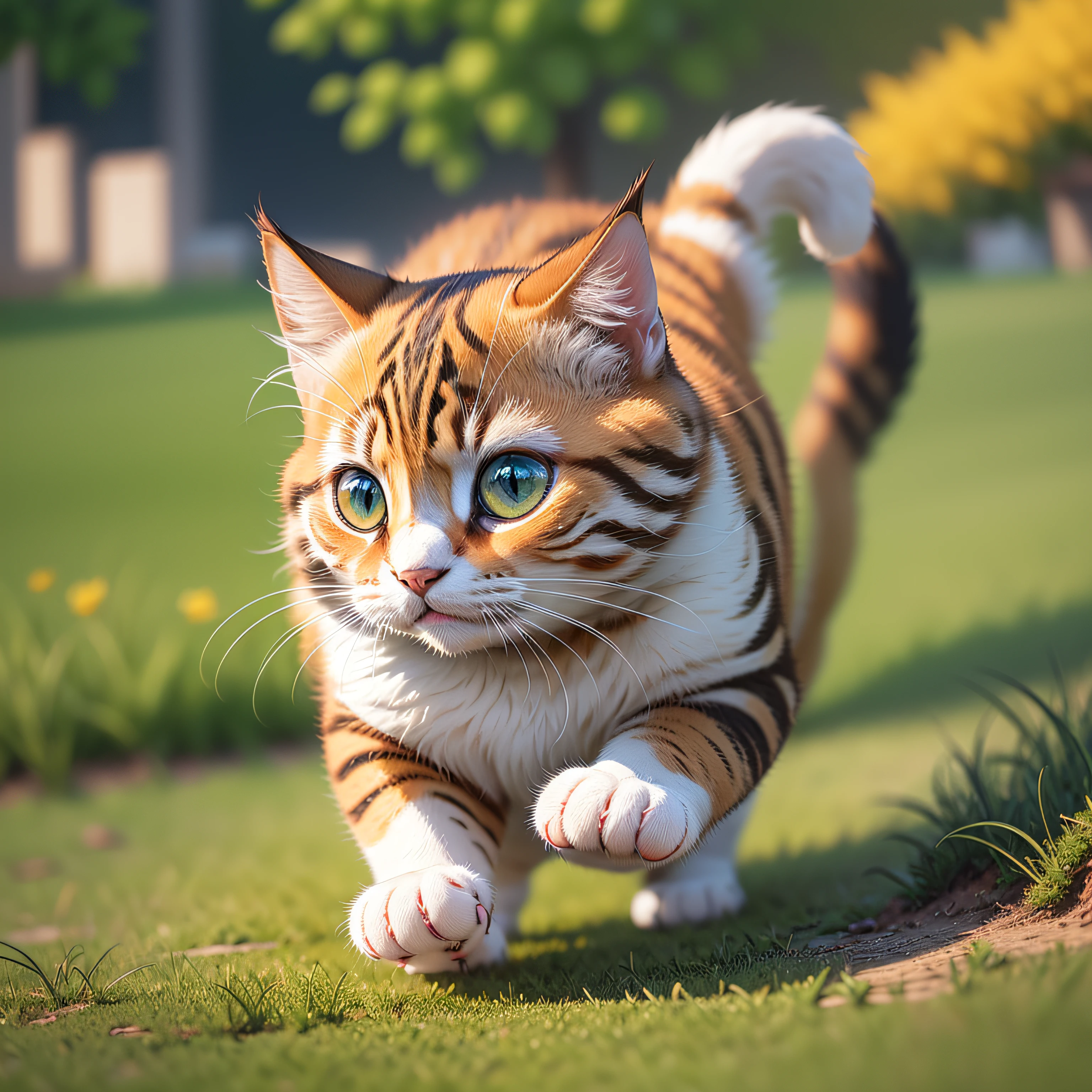 Kitten running on the grass --auto