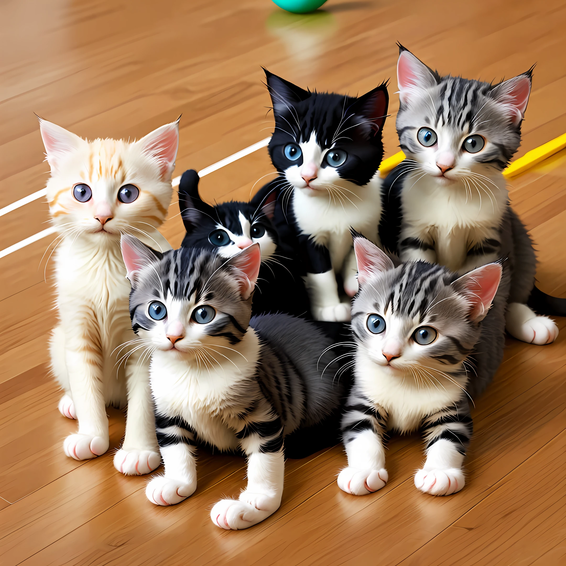 baby cats,badminton