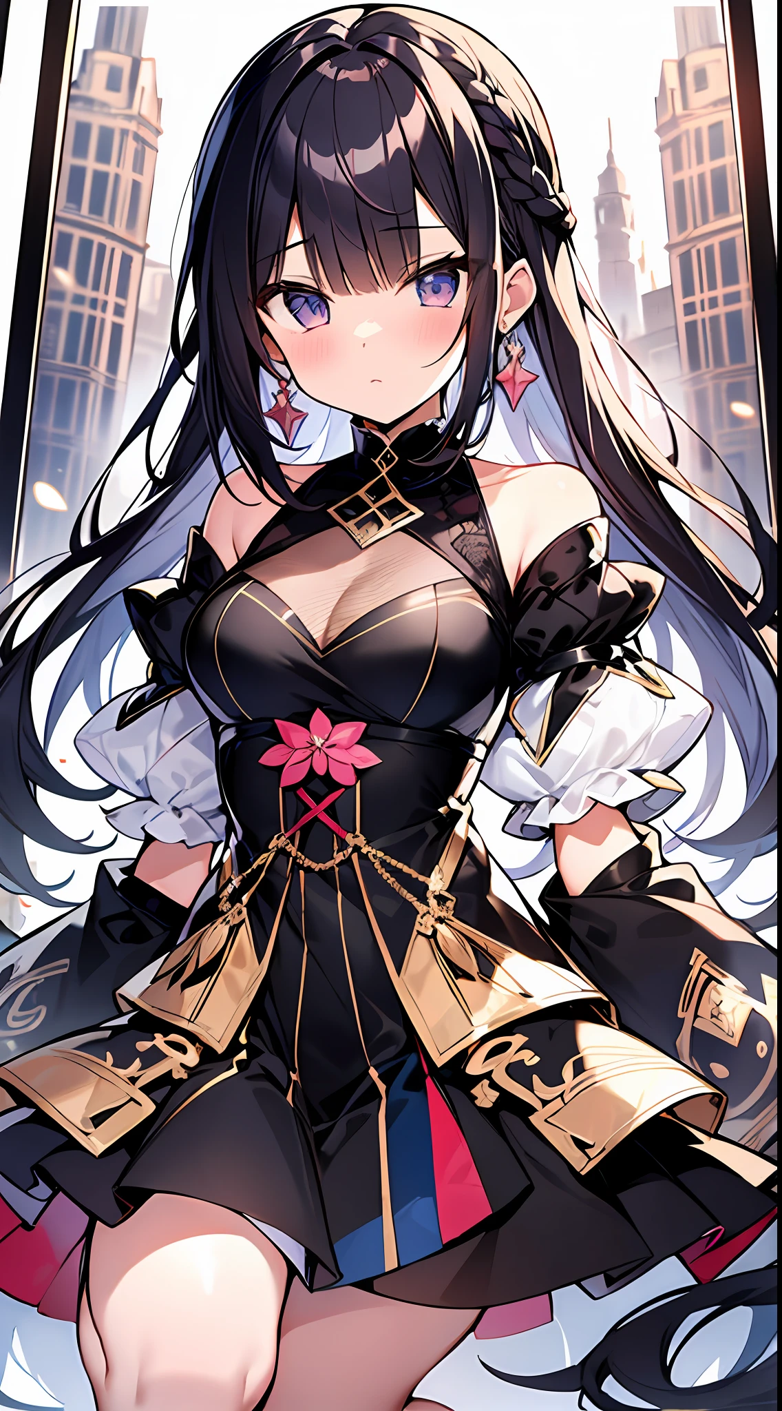 (incredibly absurdres absolutely resolution: 1.5), highest quality, masterpiece, ultra high resolution, 8k, (multiple girls), (gorgeous dresses with many gorgeous and colorful decorations) BREAK shoujo manga style, (loli), soft line drawing, digital enhancement, shojo manga touch, environmental change scenes, shojo manga core, ( Hair length to the shoulders))), (((short braid))), ancient capital of the West, full body visible angle, entangle, beautiful and aesthetic: 1.5, High quality: 1.3