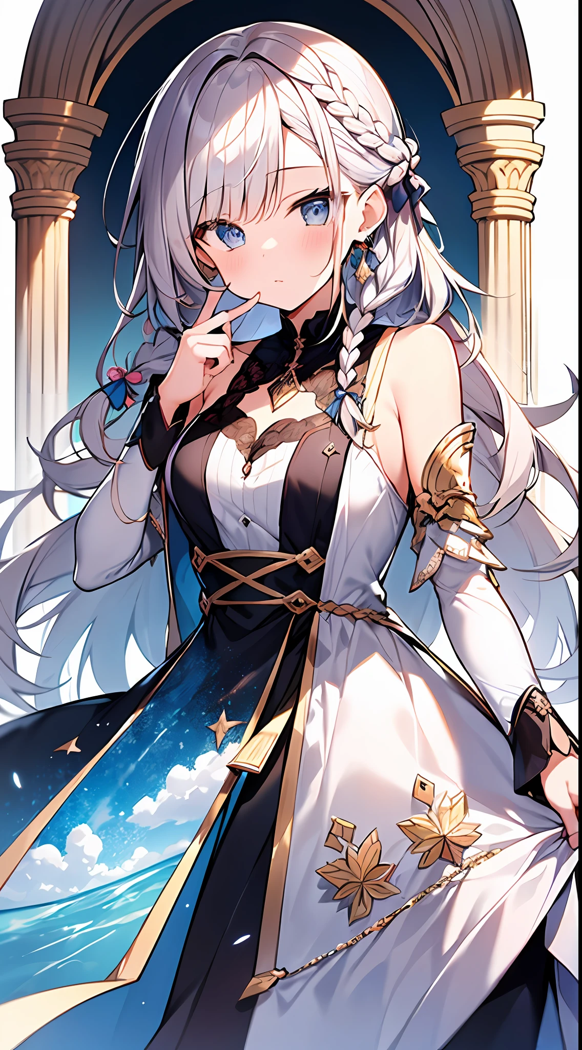 (incredibly absurdres absolutely resolution: 1.5), highest quality, masterpiece, ultra high resolution, 8k, (multiple girls), (gorgeous dresses with many gorgeous and colorful decorations) BREAK shoujo manga style, (loli), soft line drawing, digital enhancement, shojo manga touch, environmental change scenes, shojo manga core, ( Hair length to the shoulders))), (((short braid))), ancient capital of the West, full body visible angle, entangle, beautiful and aesthetic: 1.5, High quality: 1.3
