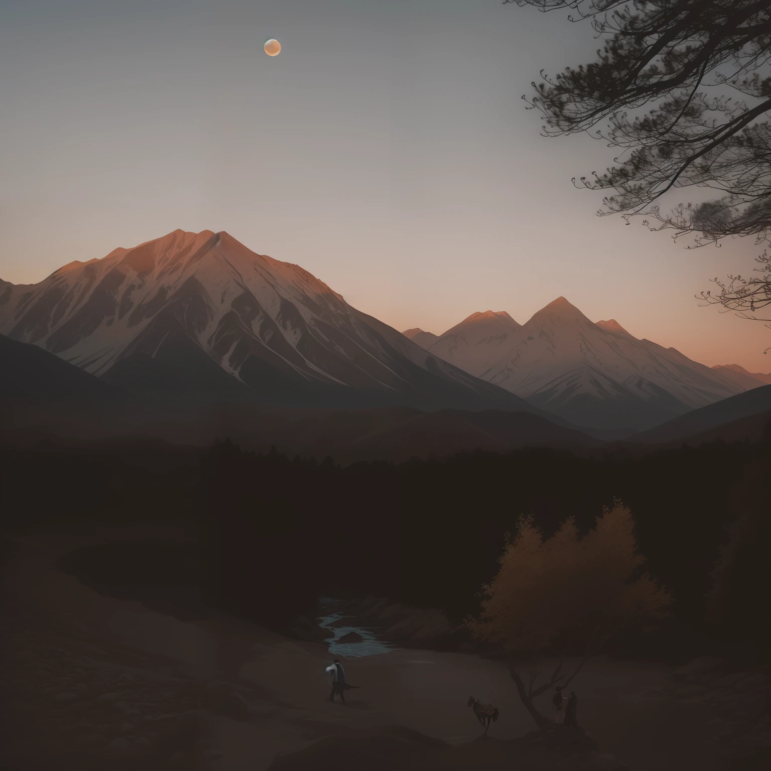 He strangled the horse's head，Greet the last rays of the setting sun，One last glimpse of magnificent rivers and mountains，Laughed up to the sky