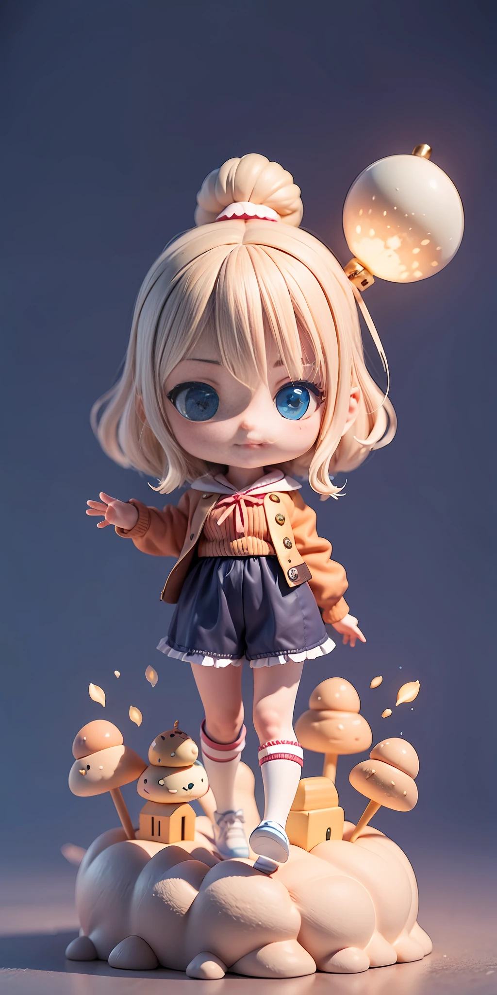 Ridiculous resolution, A high resolution, (巨作:1.4), ultra - detailed, Super cute girl full body 3D drawing，adolable，Pop Mart blind box，comical，the space, afloat，magia， --v 6