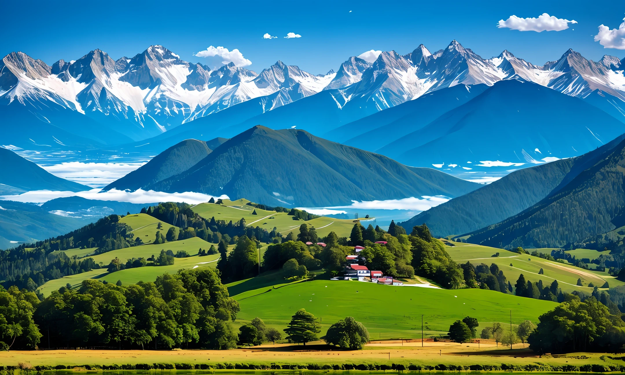 A place with mountains and water