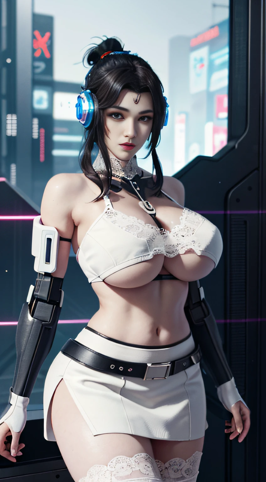 ((Best quality)), ((masterpiece)), (highly detailed:1.3), 3D, beautiful, (cyberpunk:1.6), in space, nebula, (holding_weapon:1.3), laser, (1Female mecha:1.3), sexy body, facing the audience, Glowing eyes, full body, (flying, swooping down, dynamic, motion blur: 1.4), (huge mech wings: 1.6), looking up, glowing_eyes, mecha, panorama, background is earth, nebula, space, particles, Reality, HDR (High Dynamic Range), Ray Tracing, NVIDIA RTX, Super Resolution, Unreal 5, Subsurface Scattering, PBR Textures, Post Processing, Anisotropic Filtering, Depth of Field, Maximum Clarity and Clarity, Multilayer Textures, Albedo and Specular maps, Surface shading, accurate simulation of light-material interaction, perfect proportions, Octane Render, two-tone lighting, large aperture, low ISO, white balance, rule of thirds, 8K RAW, efficient sub-pixel, sub-pixel volume product, (best quality),(Japanese:0.5),(korean:0.8), (Liu Yi Fei:1.5) long hair, (big breast:1.2),(underboob:1.5), (white transparent lace mini skirt:1.5)