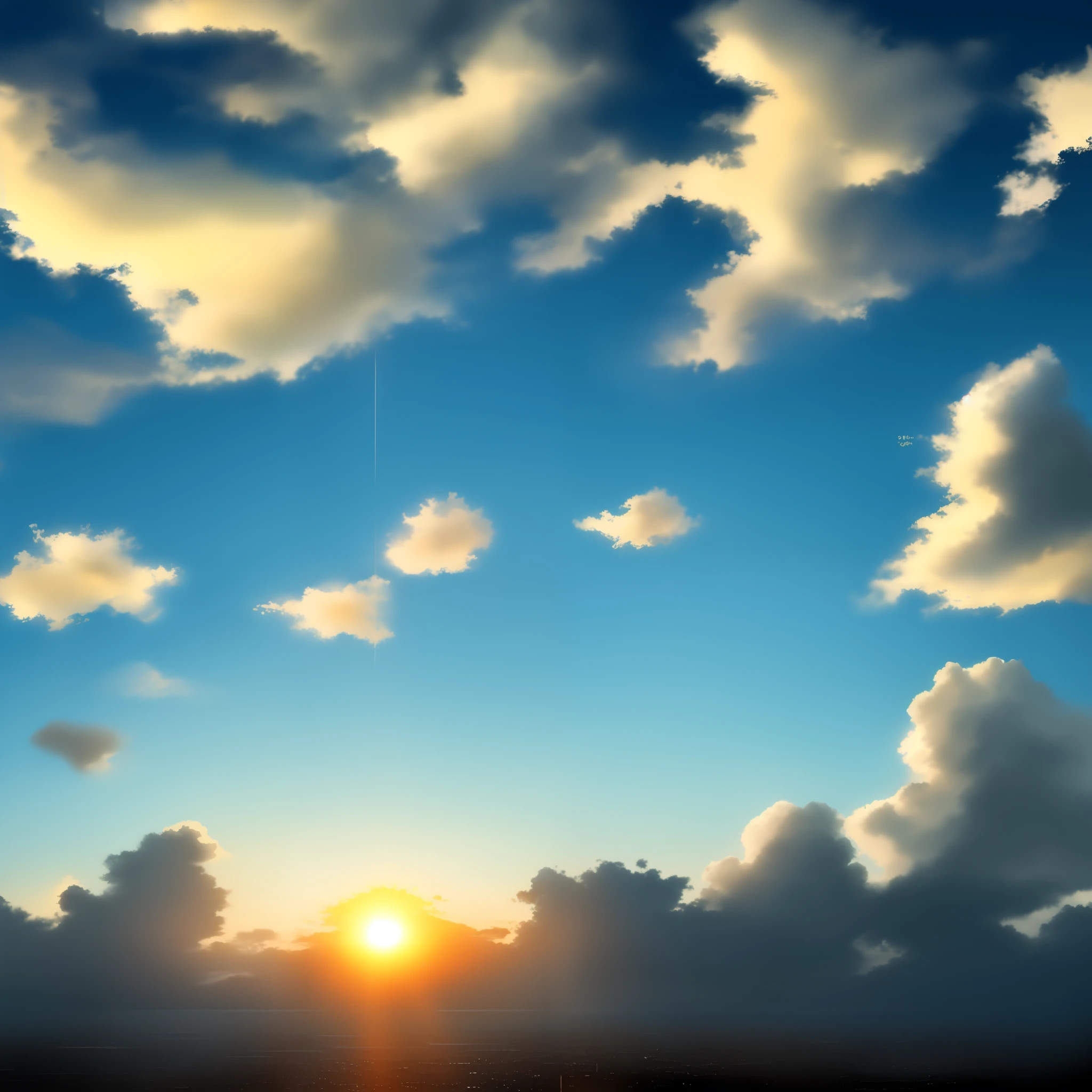 Clouds,Light,Yellowish,Clouds,Clouds,Cyan,eventide,the sunset,Radiant,Estilo de Makoto Shinkai