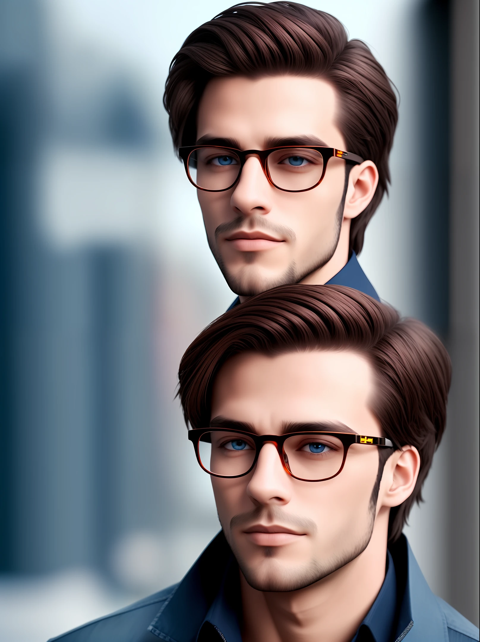 Glasses handsome，photorealestic