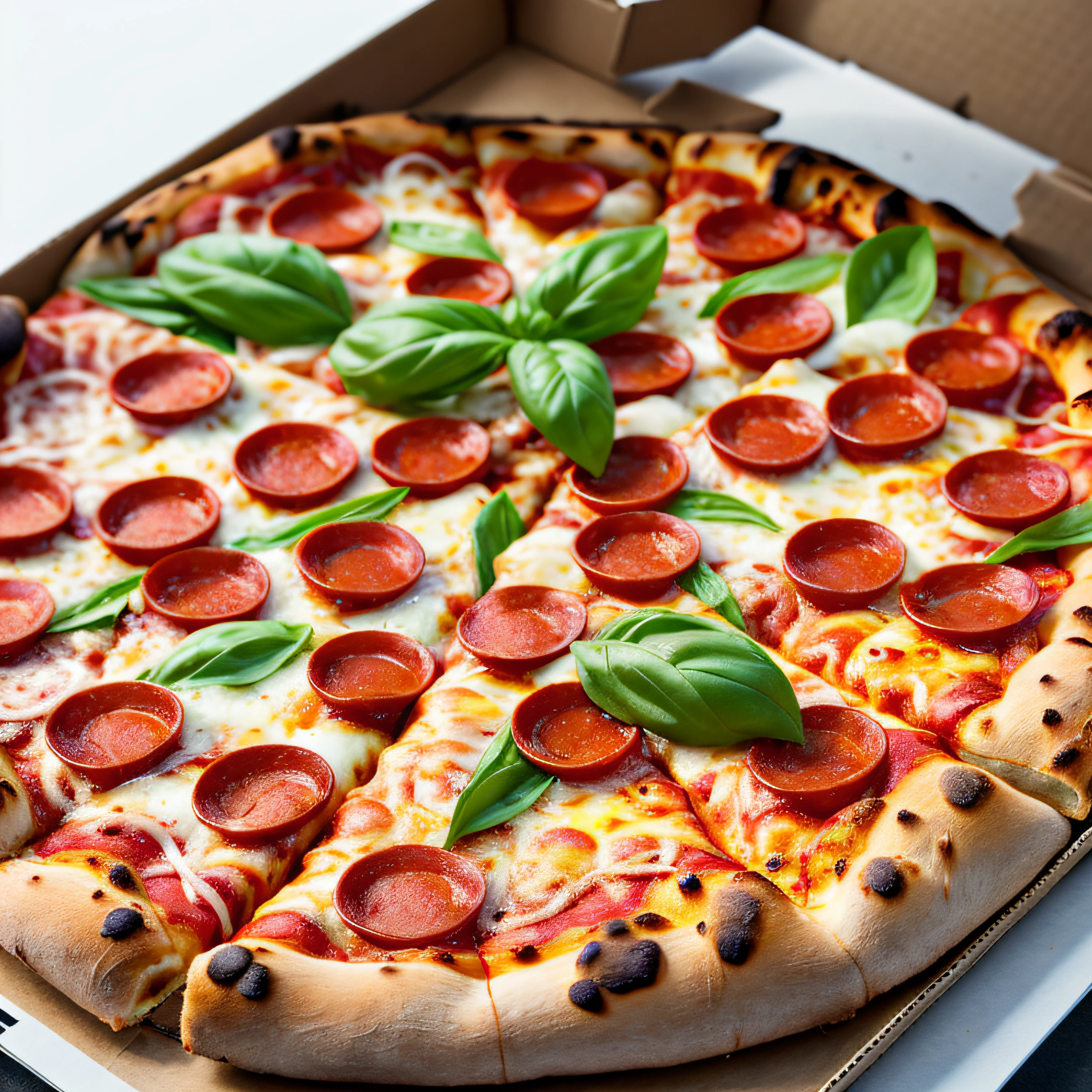 ((Macro photograph of Pizza)) 8k, 4k, detailed, attractive, beautiful, impressive, photorealistic, realistic, cinematic composition, volumetric lighting, high-resolution, vivid, detailed, stunning, professional, lifelike, crisp, flawless, DSLR, 4k, 8k, 16k, 1024, 2048, 4096, detailed, sharp, best quality, high quality, highres, absurdres