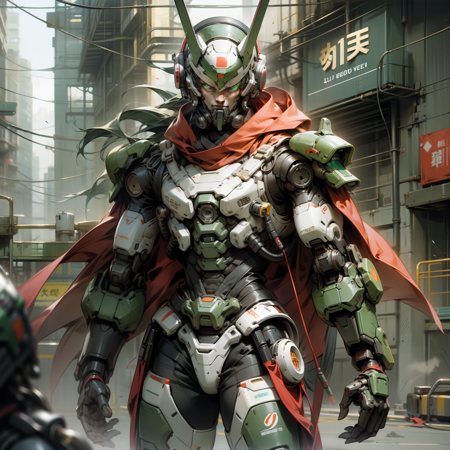 Liu Bei, male people, Cyberpunk, futurism, Masterpiece, droid