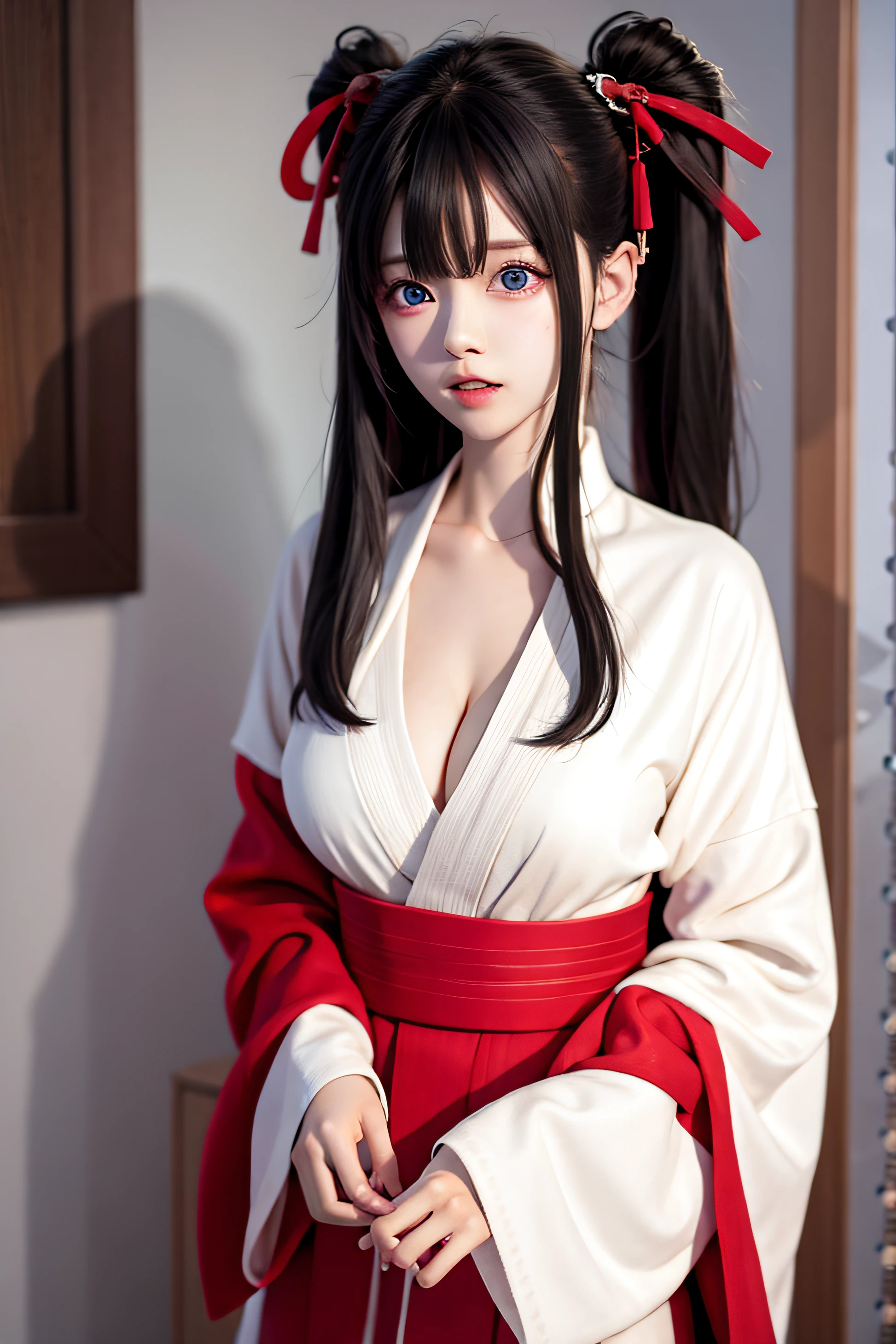 a close up of a woman sitting on a wooden bench, Japanese goddess, komono, Young woman with big Japanese model,  elegant japanese woman, Yoshitomo Nara, Beautiful Asian girl, organic seductive geisha, in a kimono, Realistic young gravure idol