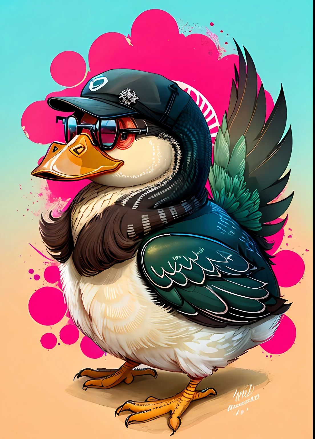 um pato de oculos no estilo de 0mib