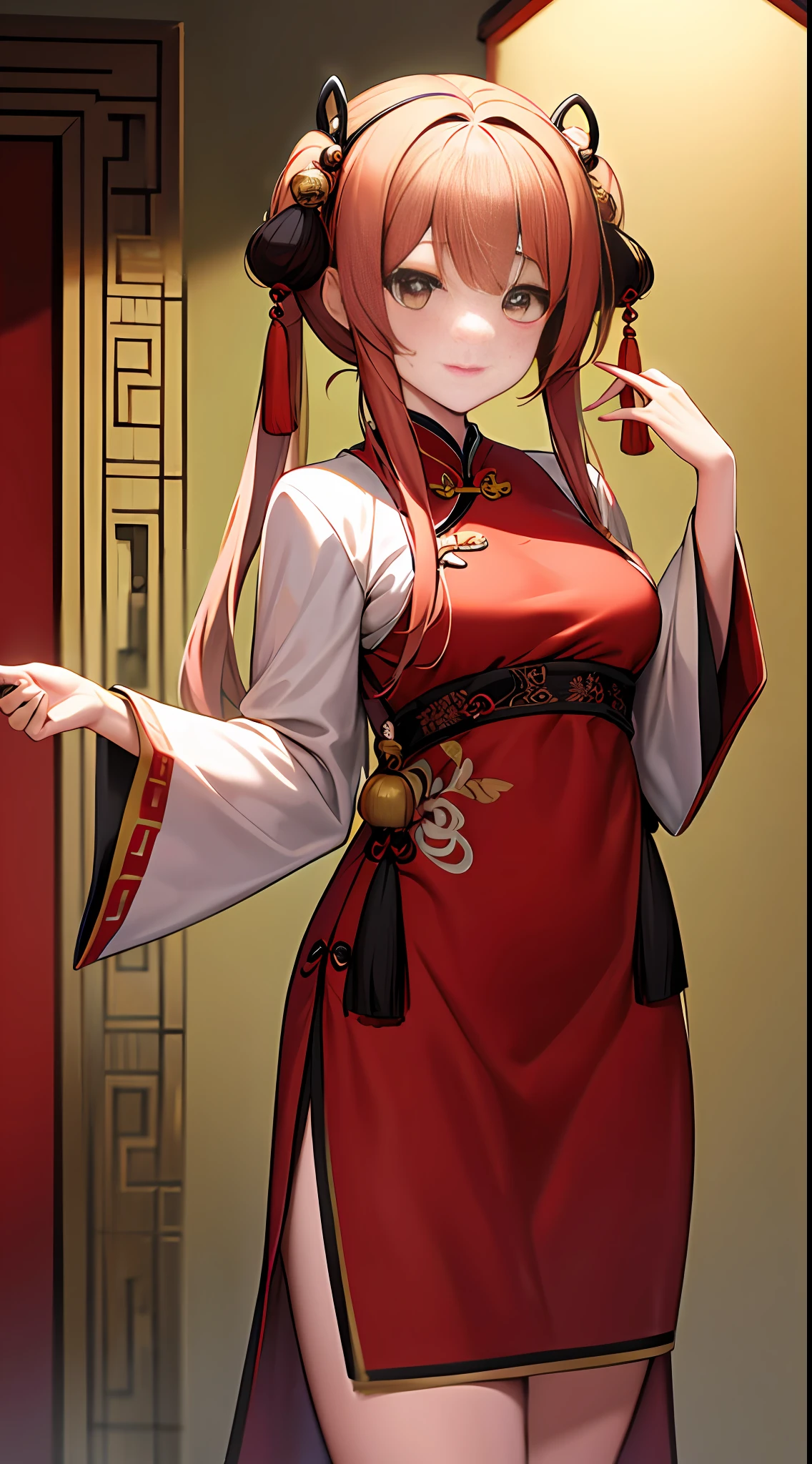is shy,Reddish cheeks,chinese ancient costume(Light shades),Ancient hairstyles