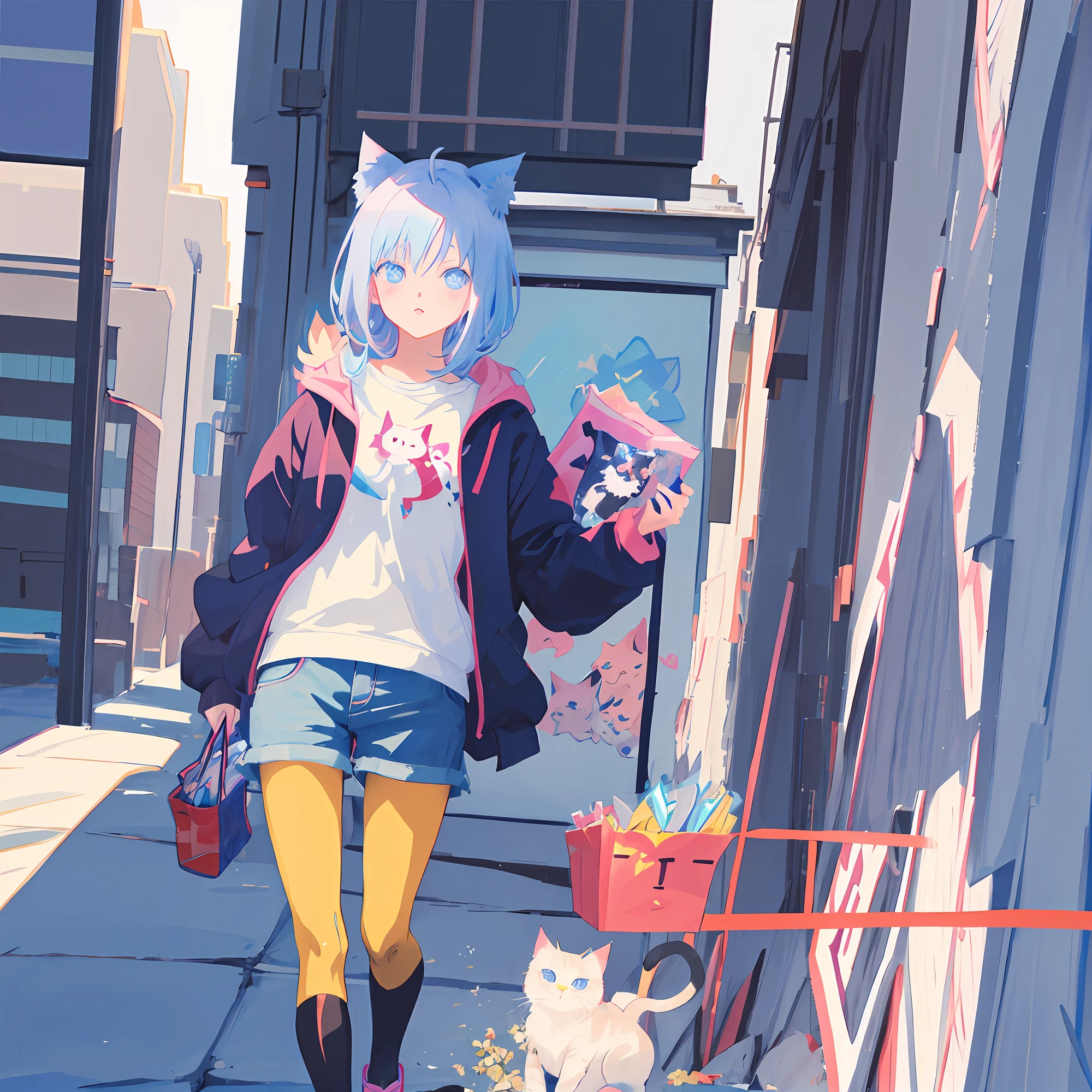 anime cat with blue eyes and stars in the background, anime cat, anime visual of a cute cat, realistic anime cat, cute detailed digital art, anime art wallpaper 4 k, anime art wallpaper 4k, very very beautiful furry art, beautiful anime catgirl, very beautiful anime cat girl, 4 k manga wallpaper, cute anime catgirl, anime art wallpaper 8 k