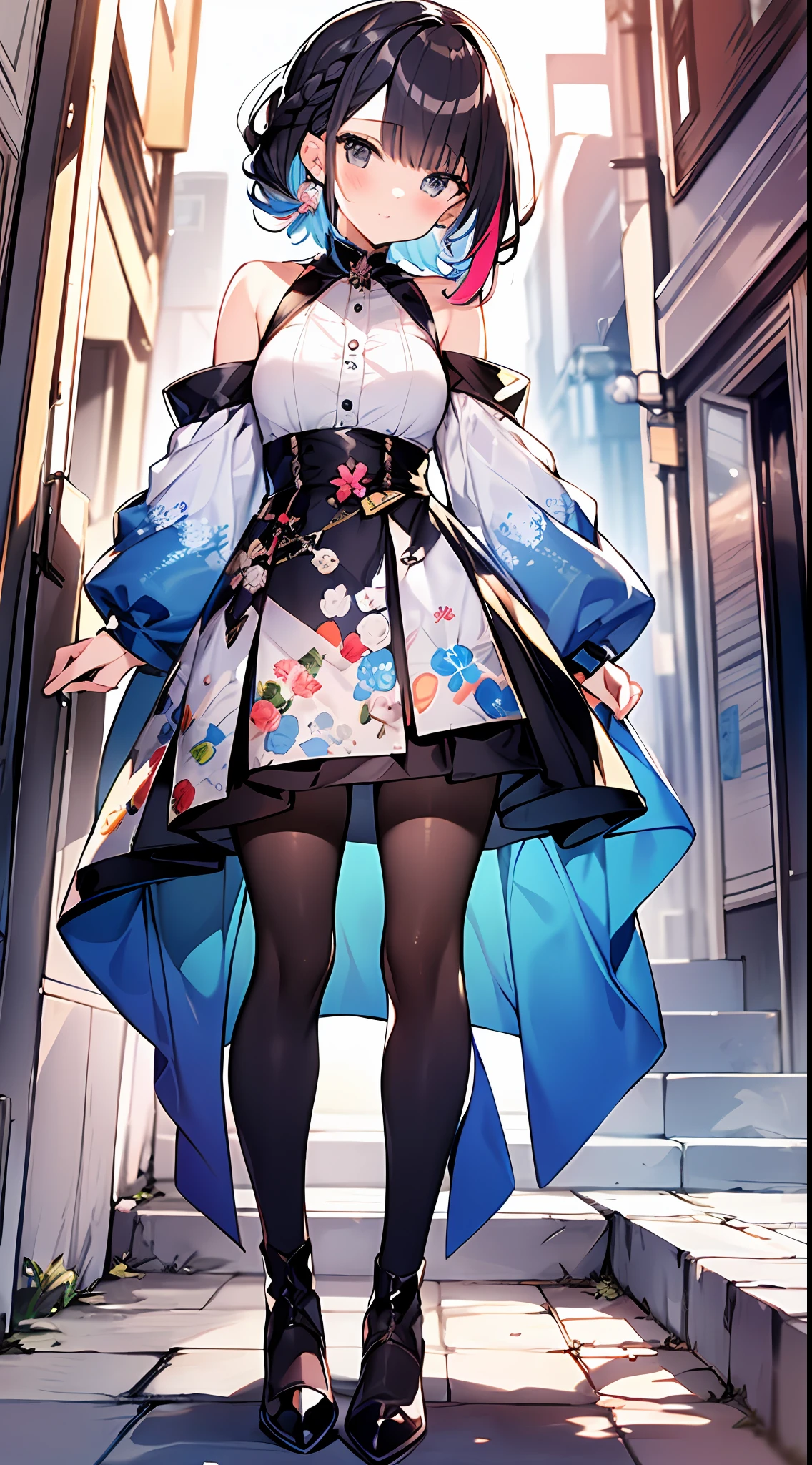 (incredibly absurdres absolutely resolution: 1.5), highest quality, masterpiece, ultra high resolution, 8k, (multiple girls), (gorgeous dresses with many gorgeous and colorful decorations) BREAK shoujo manga style, (loli), soft line drawing, digital enhancement, shojo manga touch, environmental change scenes, shojo manga core, ( Hair length to the shoulders))), (((short braid))), ancient capital of the West, full body visible angle, entangle, beautiful and aesthetic: 1.5, High quality: 1.3