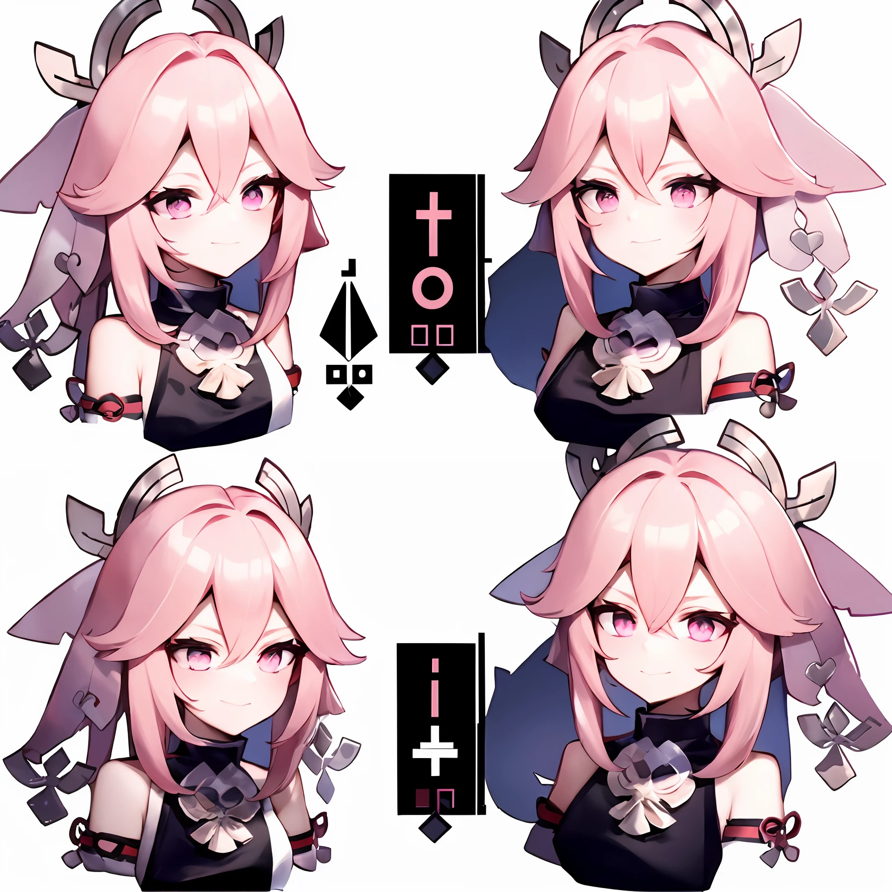 Pink hair，，cat ear，Beth，quadratic element，long whitr hair，