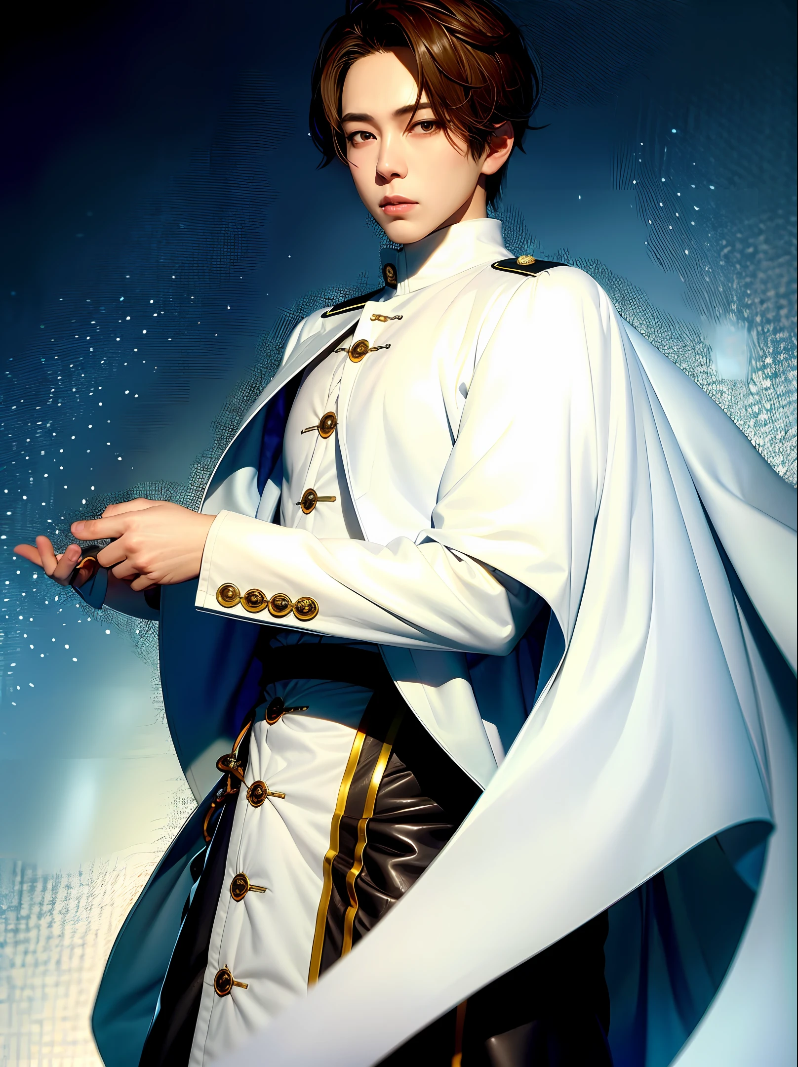 (tmasterpiece)male people,White general uniform,White cape
