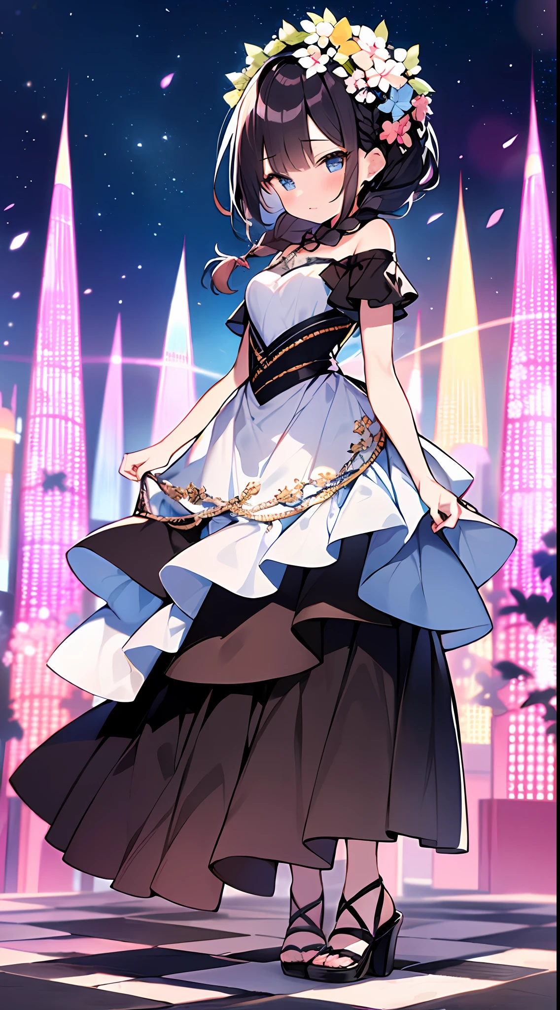 (incredibly absurdres absolutely resolution: 1.5), highest quality, masterpiece, ultra high resolution, 8k, (multiple girls), (gorgeous dresses with many gorgeous and colorful decorations) BREAK shoujo manga style, (), soft line drawing, digital enhancement, shojo manga touch, environmental change scenes, shojo manga core, ( Hair length to the shoulders))), (((short braid))), ancient capital of the West, full body visible angle, entangle, beautiful and aesthetic: 1.5, High quality: 1.3