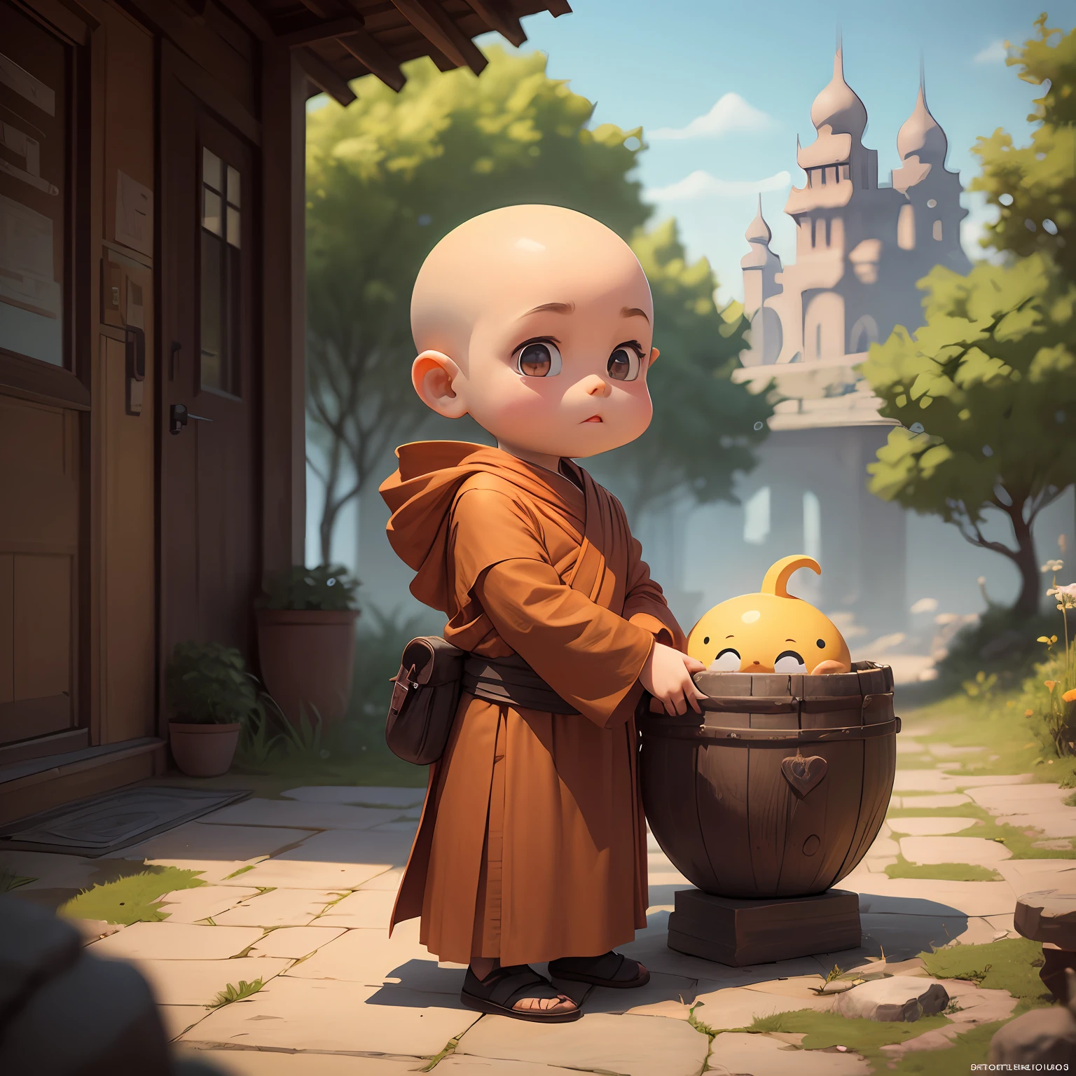 Help me generate a cute little monk --auto