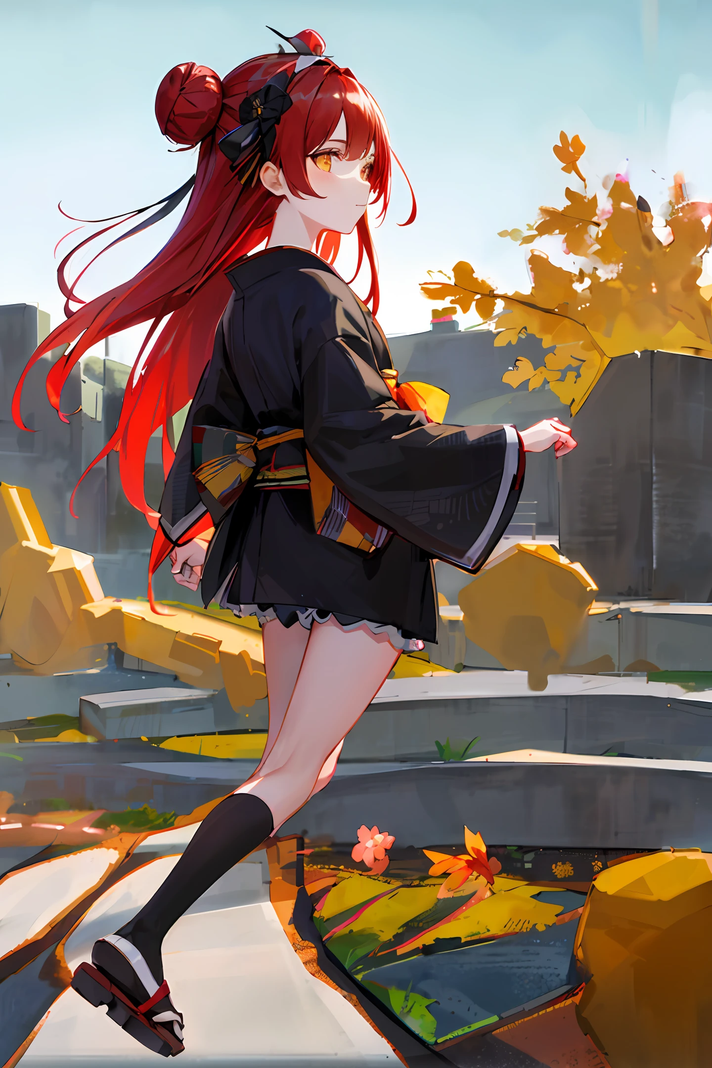 schoolboy,redheadwear,Back Shadow,Carry a giant sword,with black background,White tunic,setting sun,Giant wood,Brighter,Brilliant starlight