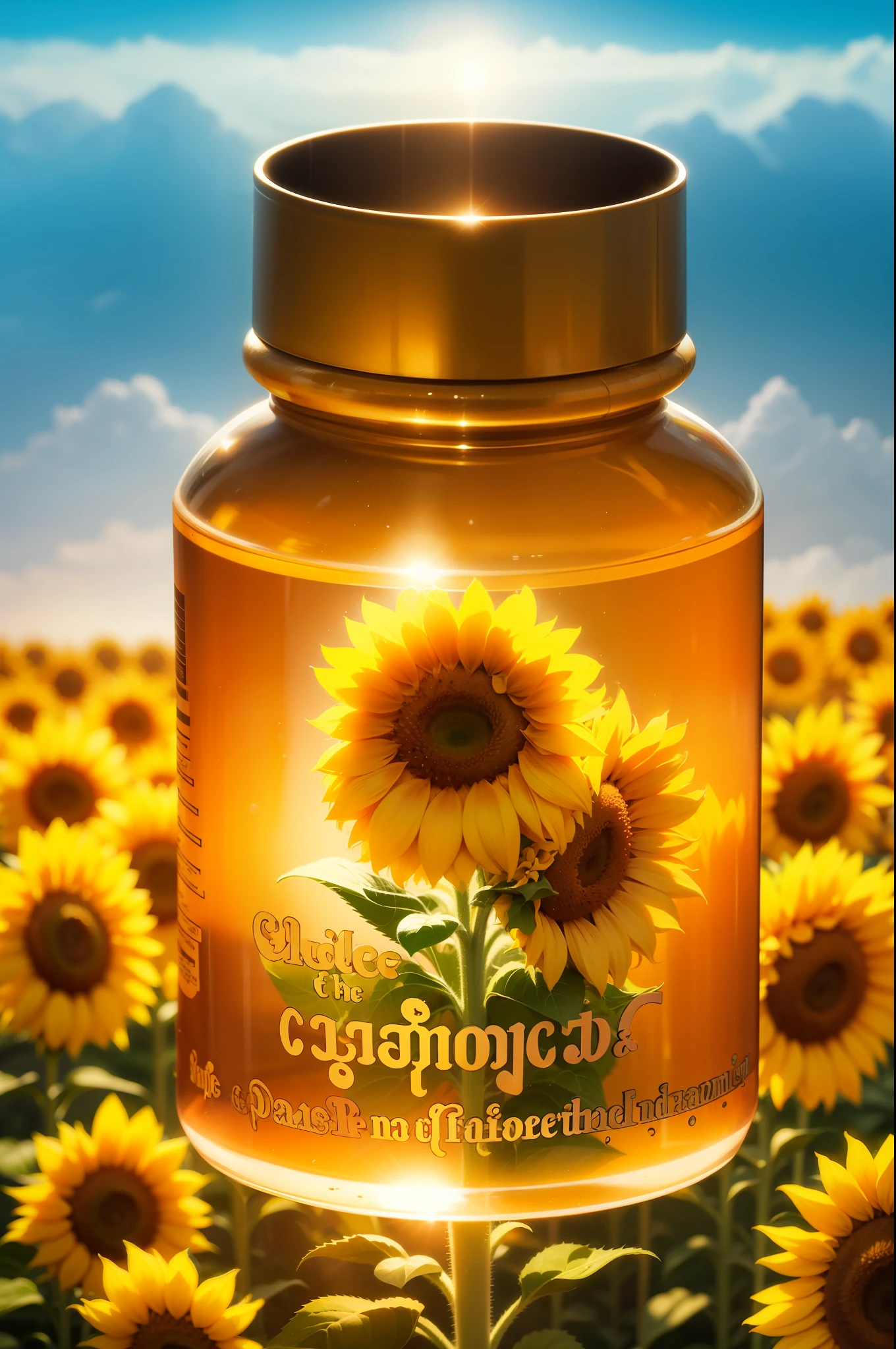 Traditional medicine from the sunflower field, yellow