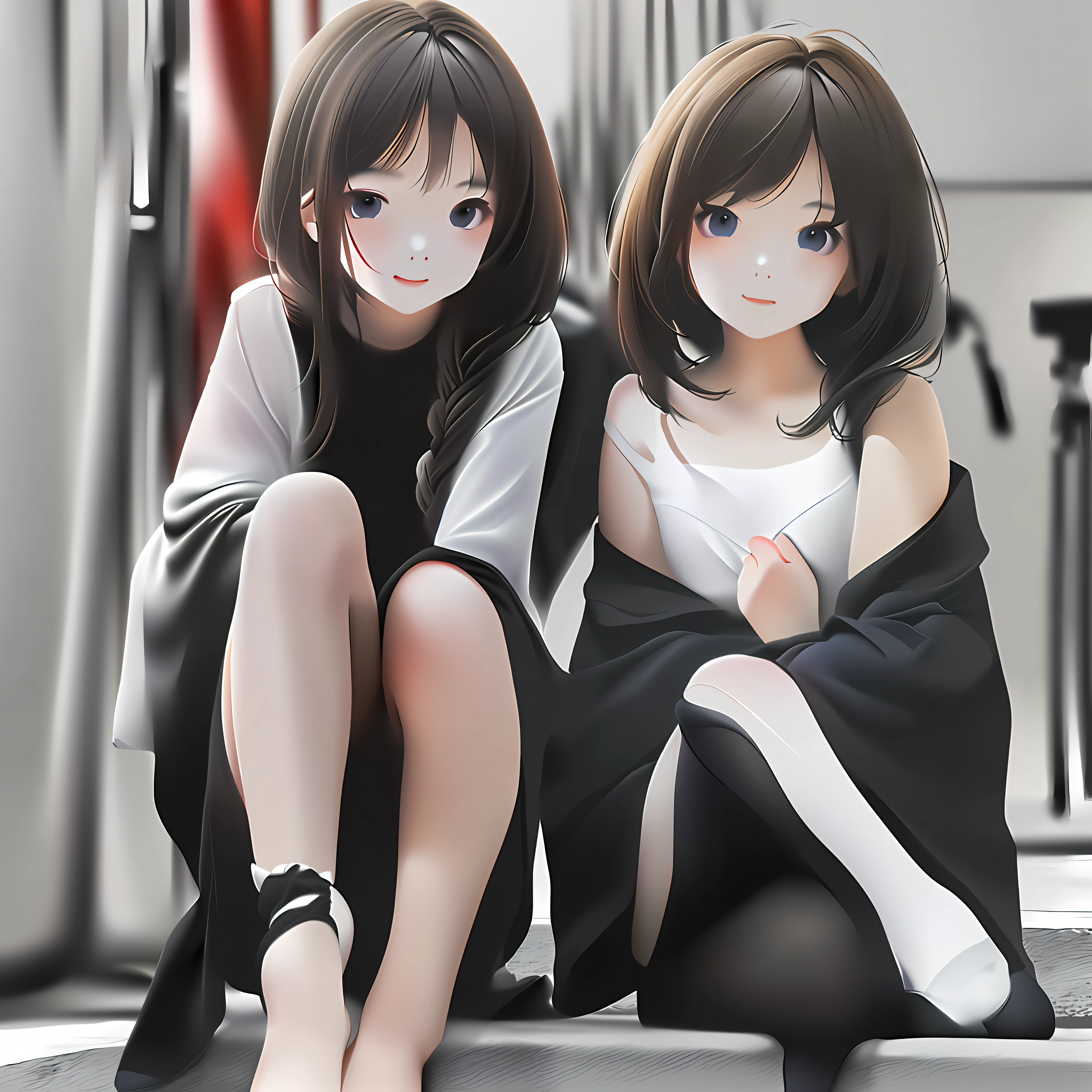 Expose your legs，Wear black high heels，Wear black stockings