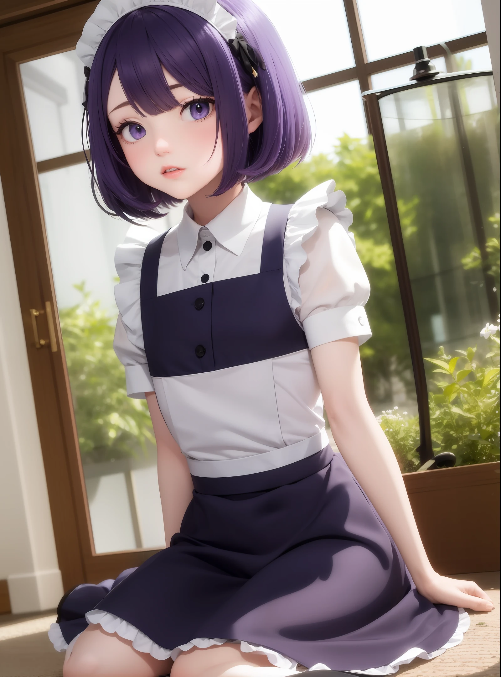 Maid purple hair