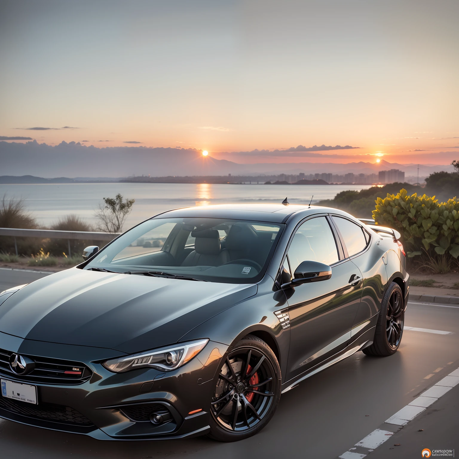 (Perfeitamente apresentado,melhor qualidade,na cidade,Sunset moment,Comece pelos detalhes,Renderizar o carro)