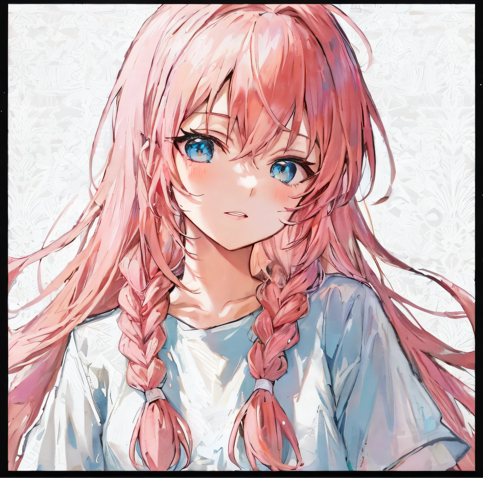 Anime girl with pink hair and blue eyes with long braids, (Anime girl), anime best girl, pretty anime girl, Realistic young anime girl, Cute anime girl, cute anime girl portraits, extremely cute anime girl face, up of young anime girl, realistic anime artstyle, pink twintail hair and cyan eyes, Anime girl with long hair, anime moe art style, Anime girl