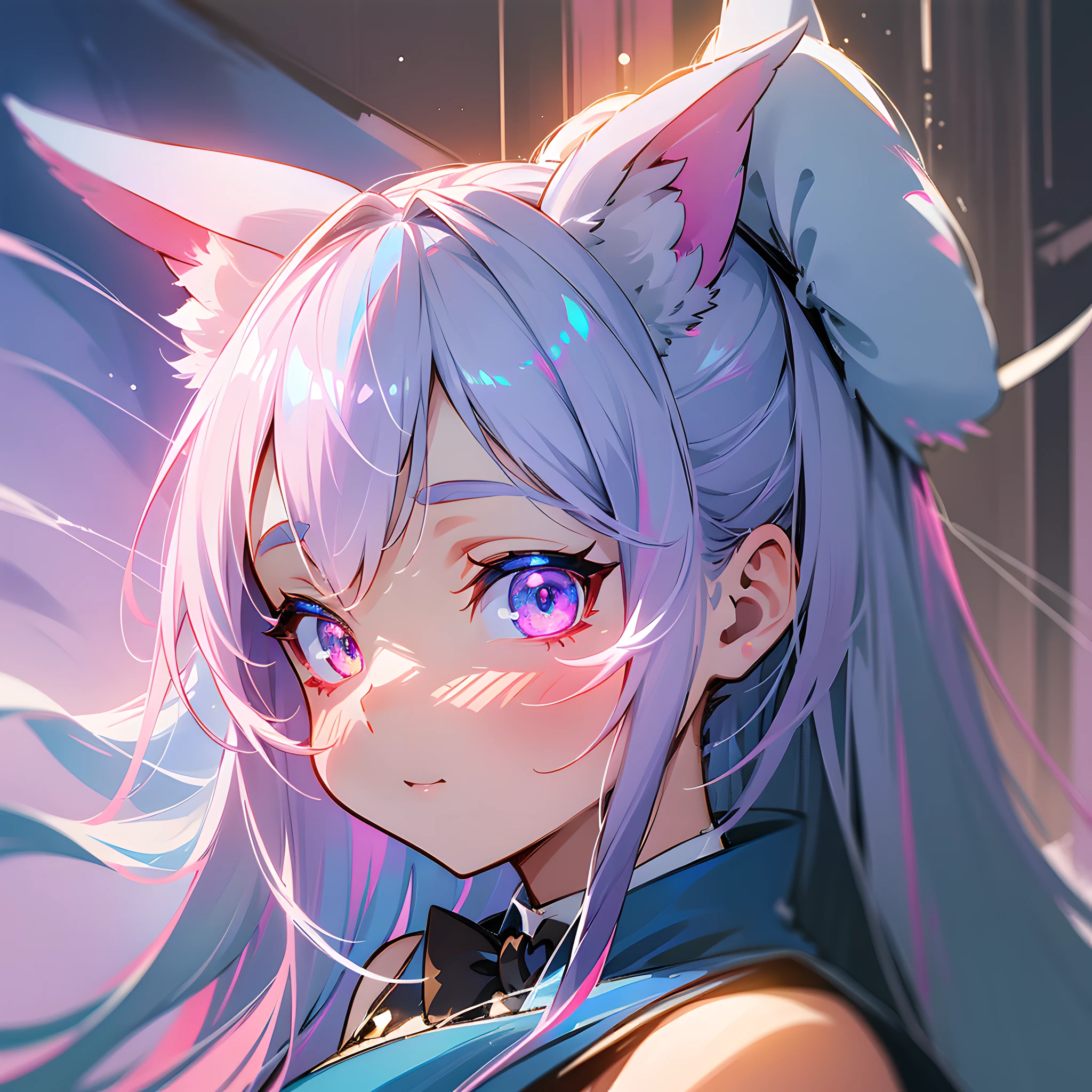 Anime girl with white hair and white eyes wearing cat ears, cute anime catgirl, anime girl with cat ears, anime catgirl, Very beautiful anime cat girl, cute anime face, in an anime style, Anime moe art style, In anime style, anime cat, Kawaii realistic portrait, Cute anime style, beautiful anime catgirl