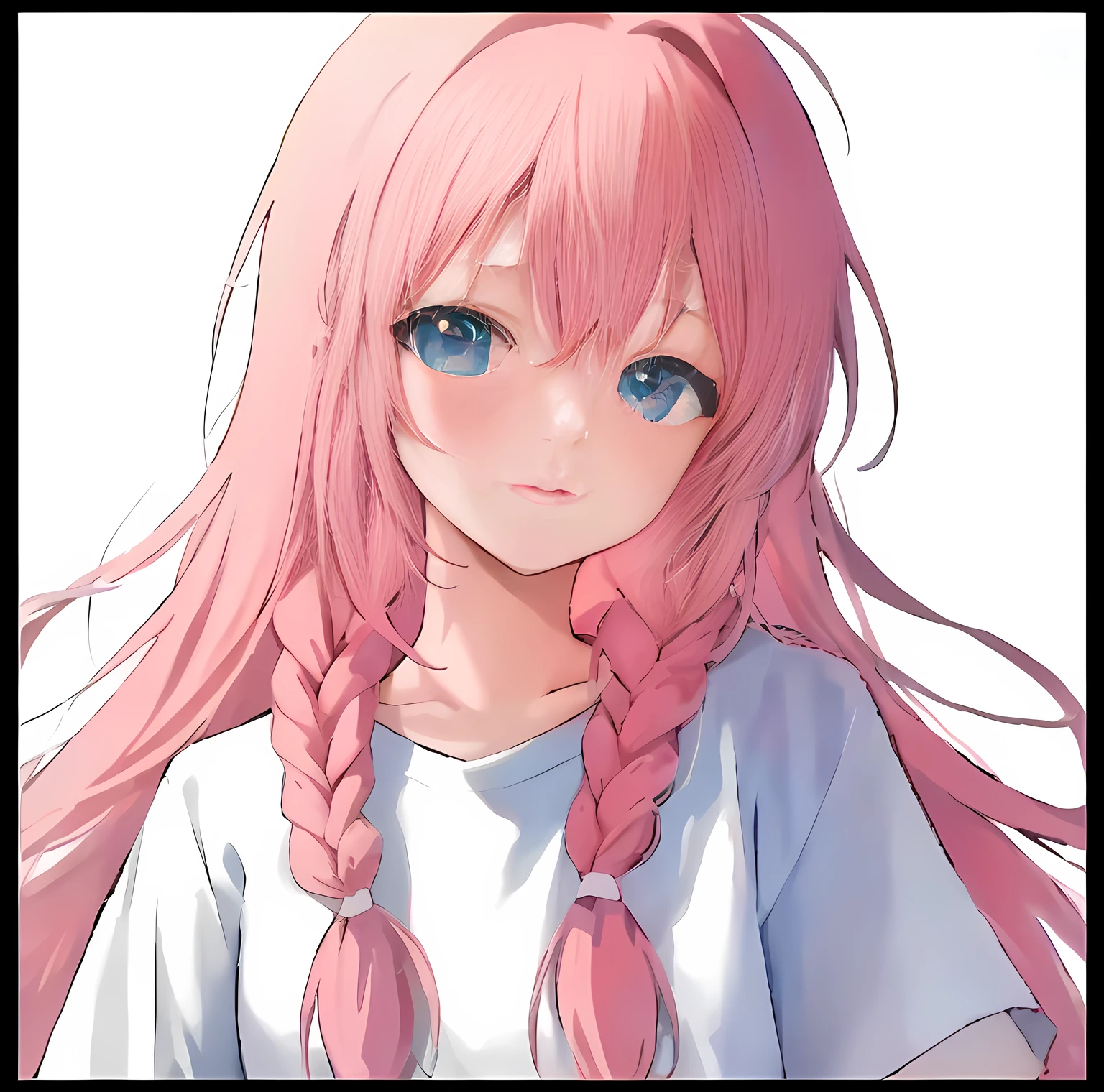 Anime girl with pink hair and blue eyes with long braids, (Anime girl), anime best girl, pretty anime girl, Realistic young anime girl, Cute anime girl, cute anime girl portraits, extremely cute anime girl face, up of young anime girl, realistic anime artstyle, pink twintail hair and cyan eyes, Anime girl with long hair, anime moe art style, Anime girl