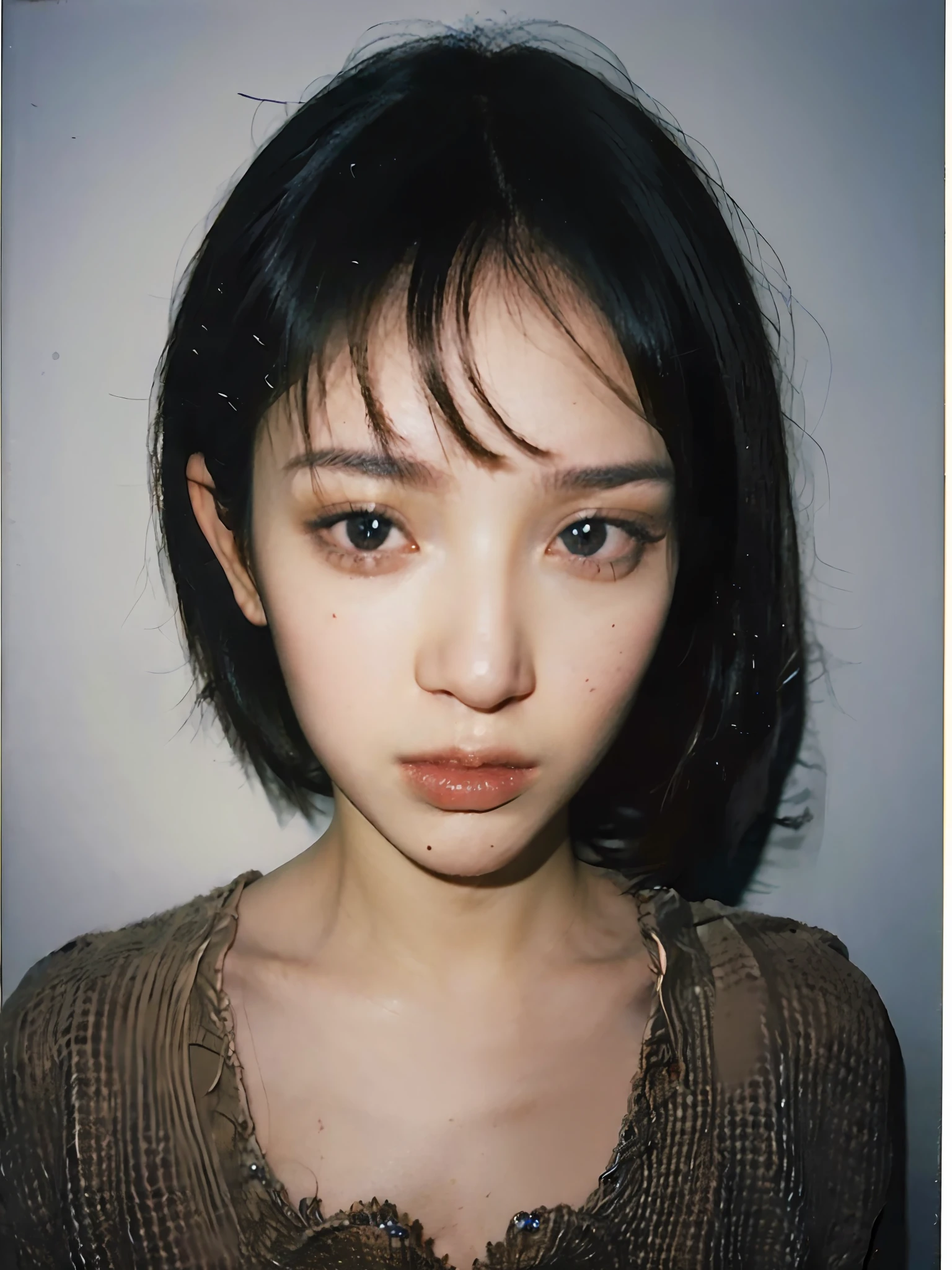 (masterpiece:1.3), (8k, photorealistic, RAW photo, best quality: 1.4), (1girl), beautiful face, (realistic face), (black hair, short hair:1.3), beautiful hairstyle, realistic eyes, beautiful detailed eyes, (realistic skin), beautiful skin, (sweater), absurdres, attractive, ultra high res, ultra realistic, highly detailed, golden ratio