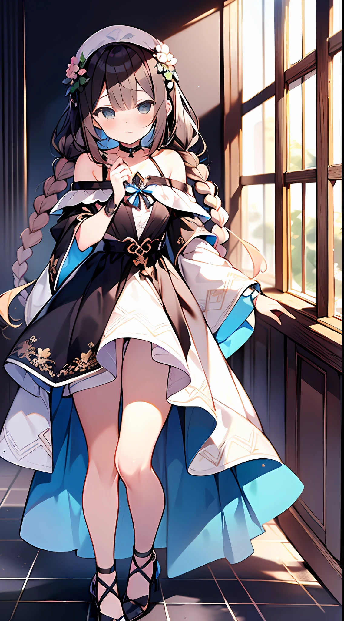 (incredibly absurdres absolutely resolution: 1.5), highest quality, masterpiece, ultra high resolution, 8k, (multiple girls), (gorgeous dresses with many gorgeous and colorful decorations) BREAK shoujo manga style, (loli), soft line drawing, digital enhancement, shojo manga touch, environmental change scenes, shojo manga core, ( Hair length to the shoulders))), (((short braid))), ancient capital of the West, full body visible angle, entangle, beautiful and aesthetic: 1.5, High quality: 1.3