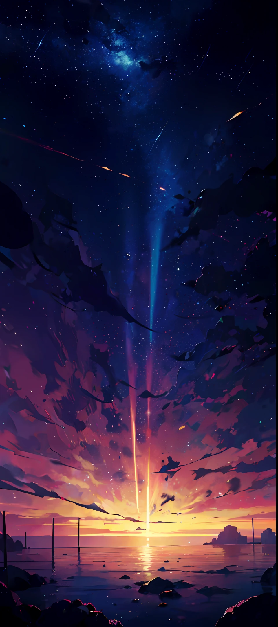 Starry sky and falling stars, cerulean,Anime art wallpaper 8 K, anime backgrounds, amazing wallpapers, anime art wallpaper 4k, Anime art wallpaper 4 K, anime wallpaper 4k, Anime wallpapers 4 k, beautiful wallpaper, colorful anime movie background, 4k anime wallpaper, background artwork, Anime background art, 4 k comic wallpaper, 4 k HD illustration wallpaper