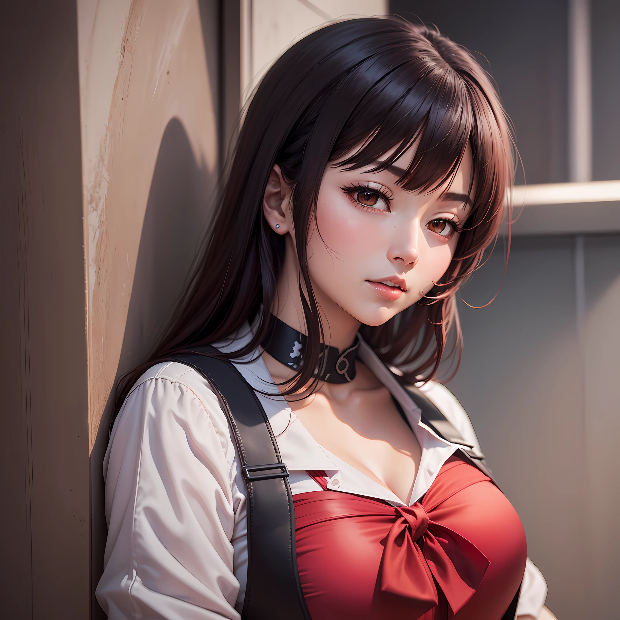 Light brown hair, happy tears, ribbon, hyper HD, Masterpiece, Best Quality 2D Campus Class Pure --auto