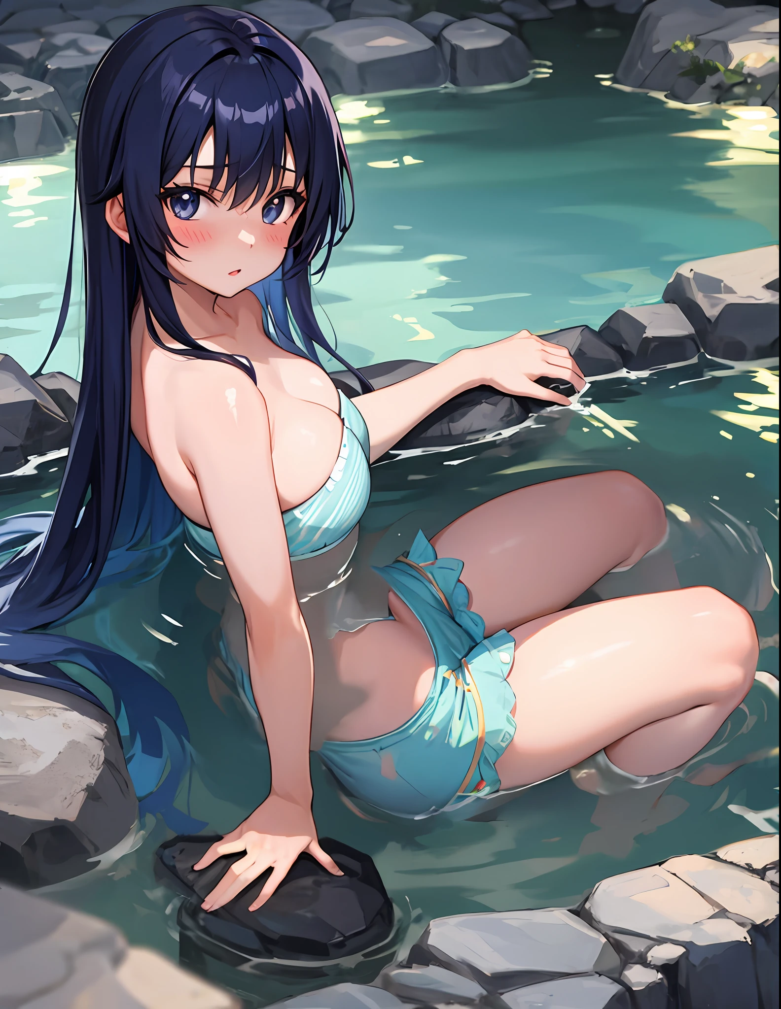 Snow-white thighs Five fingers