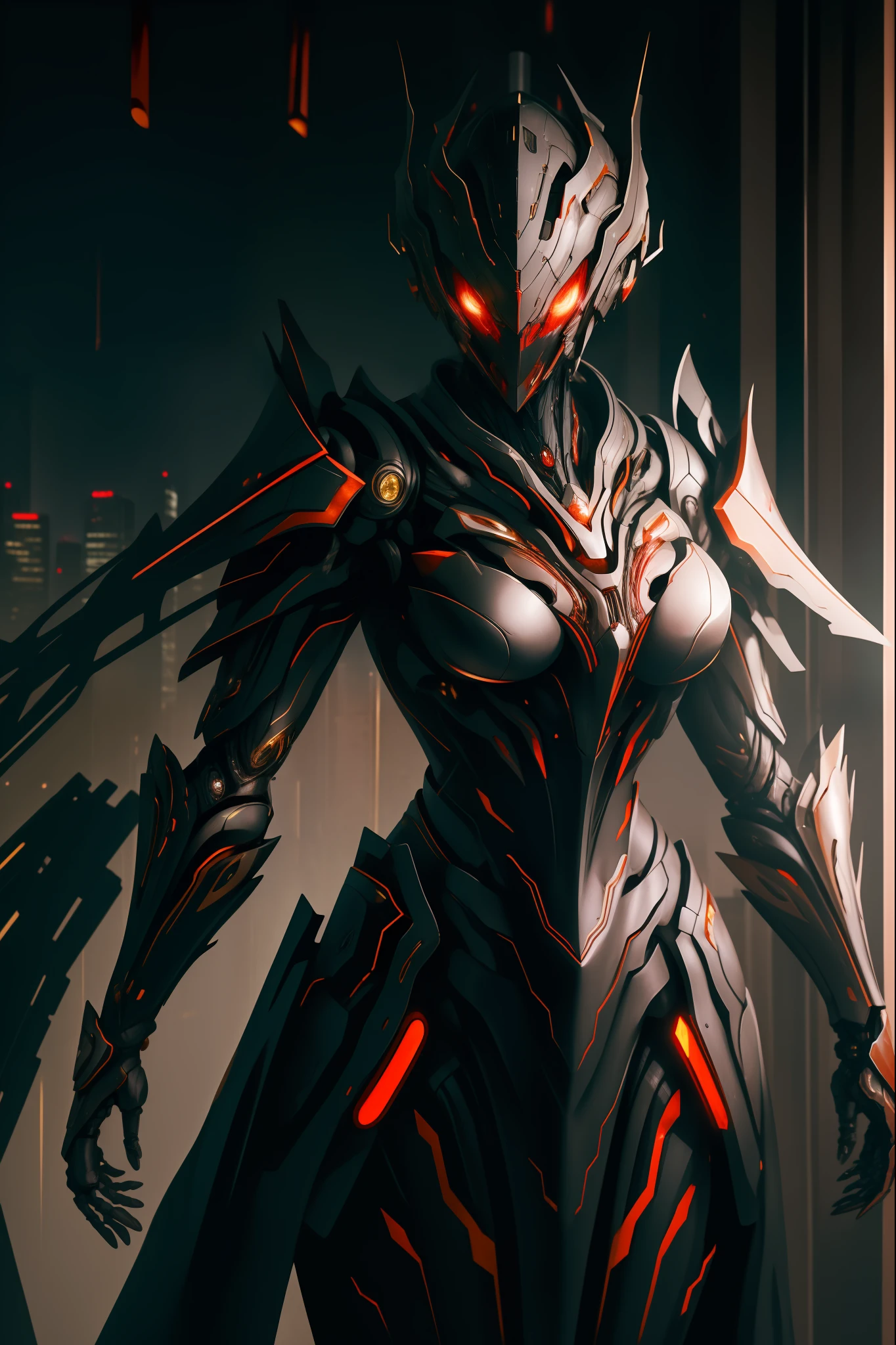 masterpiece, best quality, highres,realistic,upper body,
1girl,Ultraman,MechUltraman, golden,transparent,(stance:1.1),biomechanical,
city, dramatic lighting,