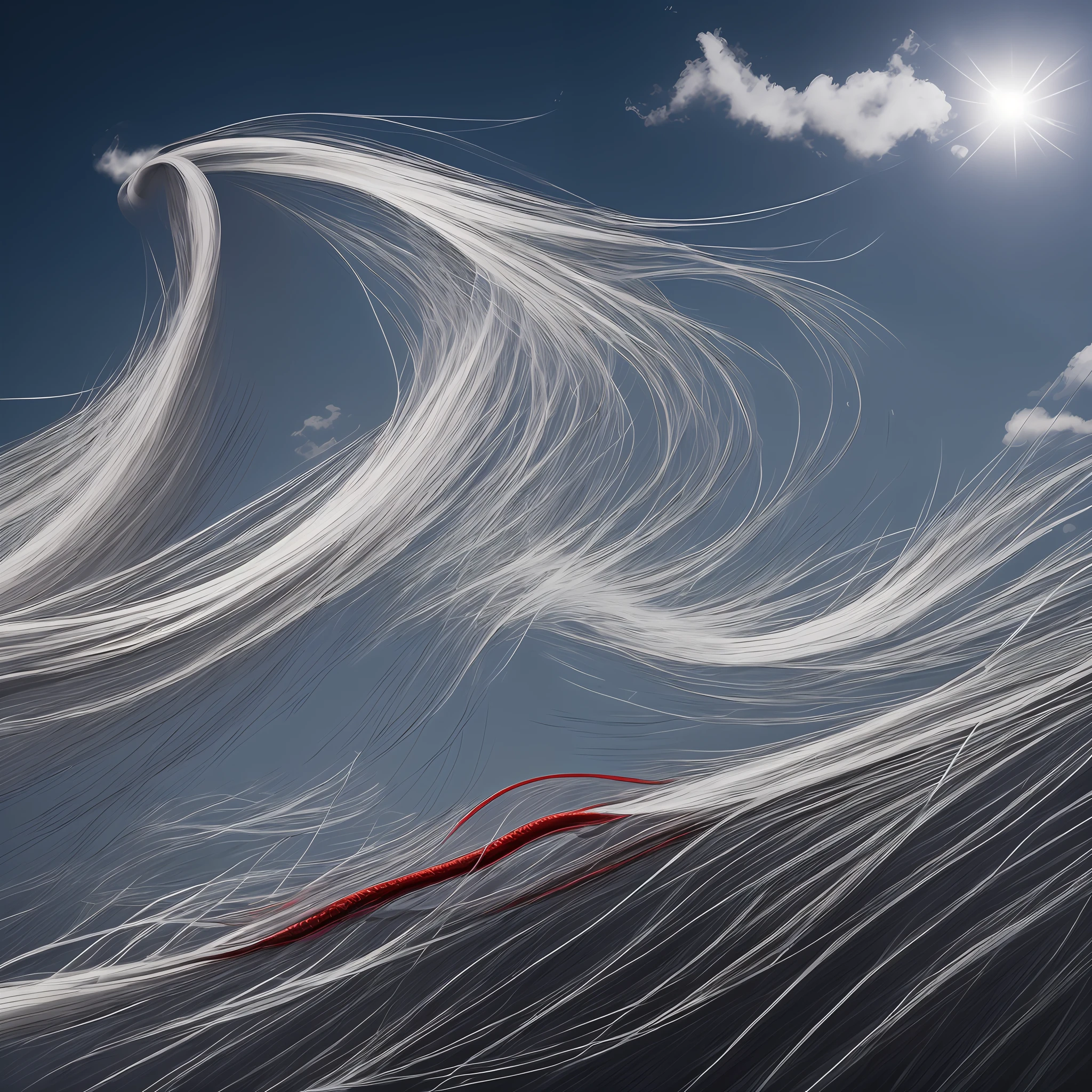 Long, straight white hair flowing flowing,Amazing snake pupils fiery red,Delicate skin is like a layer of white cream,Crawling over the sky,Elegant yet extraordinary。 --auto