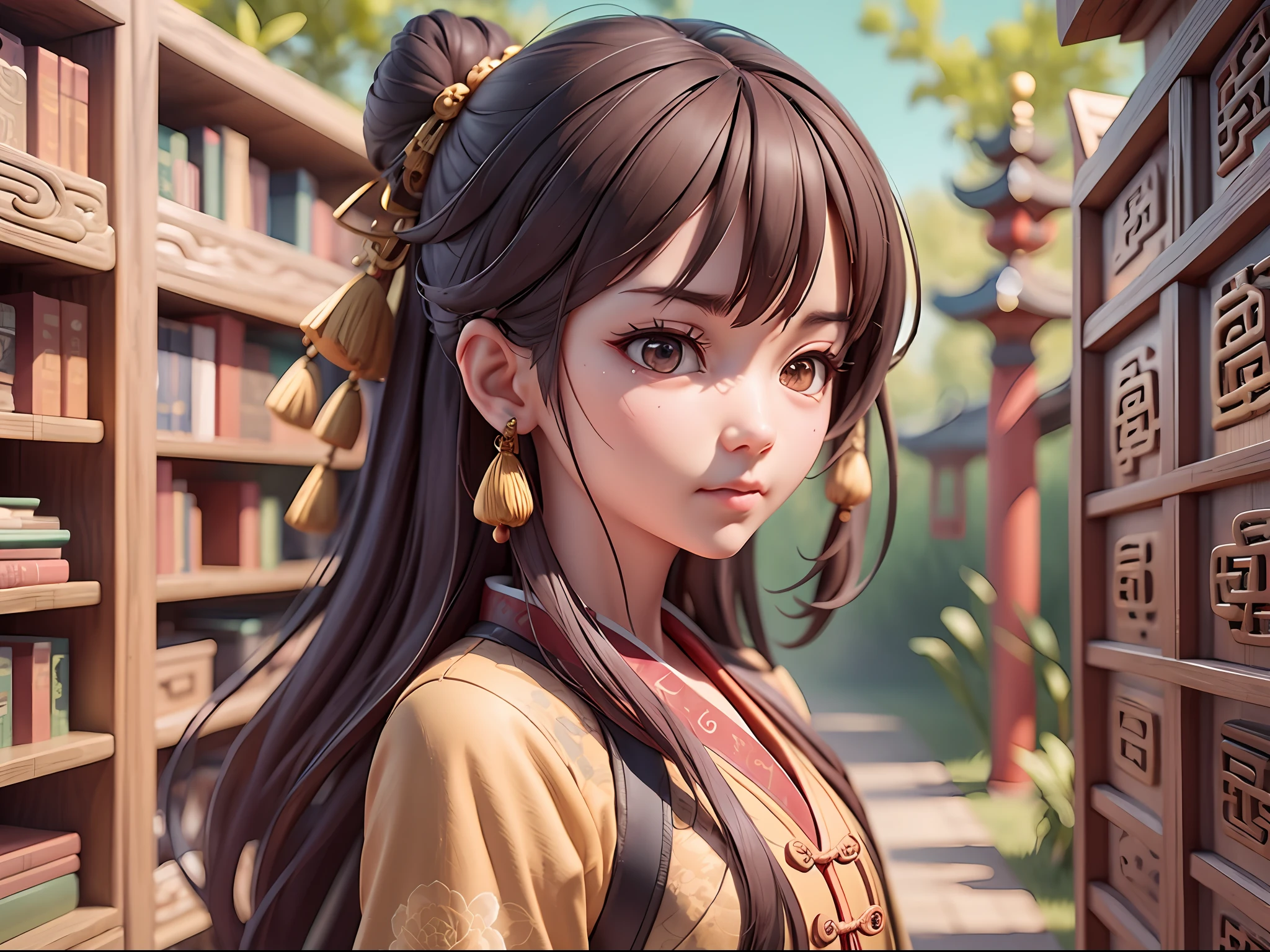 bit girl，serious，Ancient Chinese style，art  stations, ..................CGI_Animate