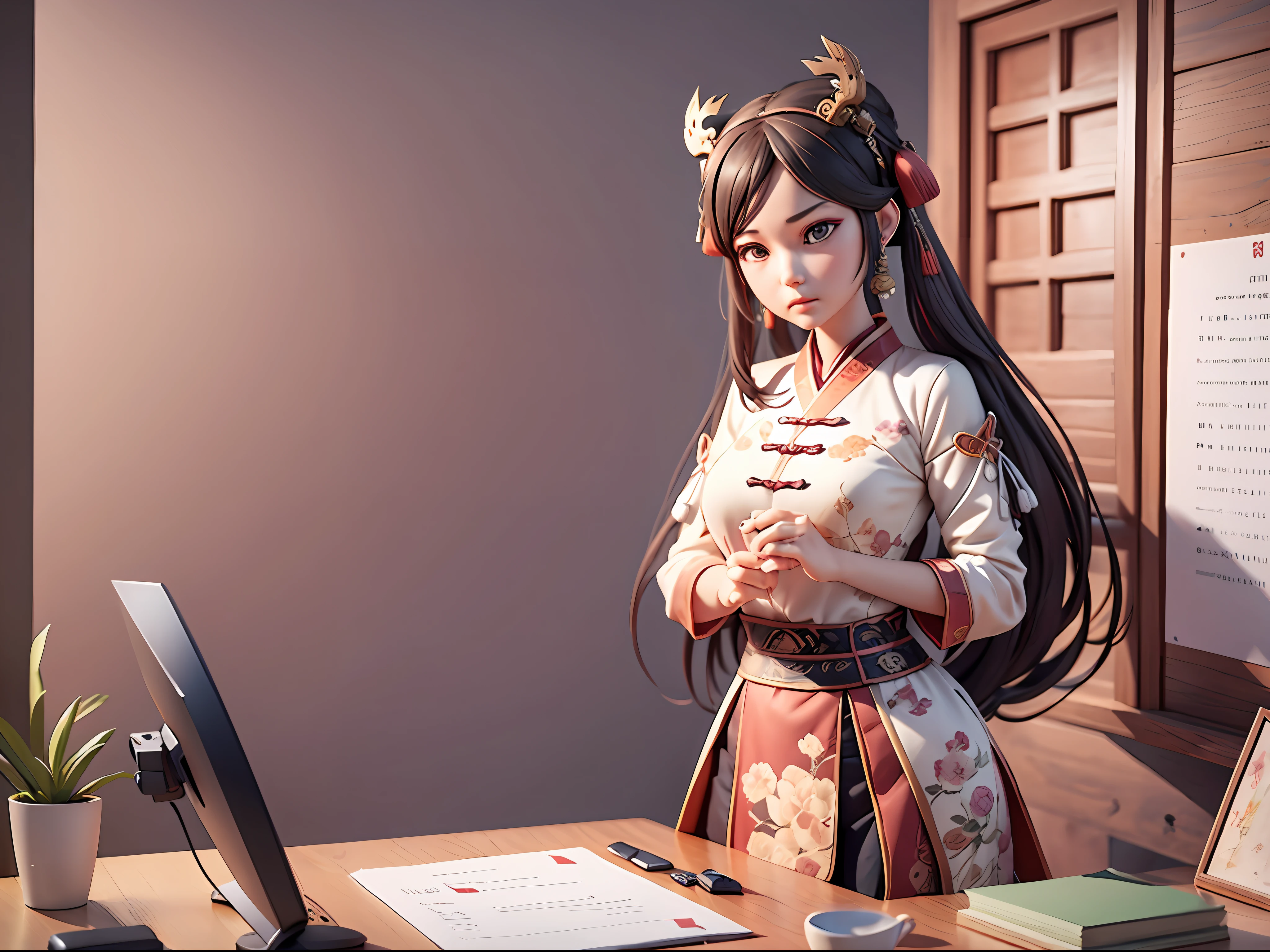 girl,serious,Ancient Chinese style,art stations, ..................CGI_Animate