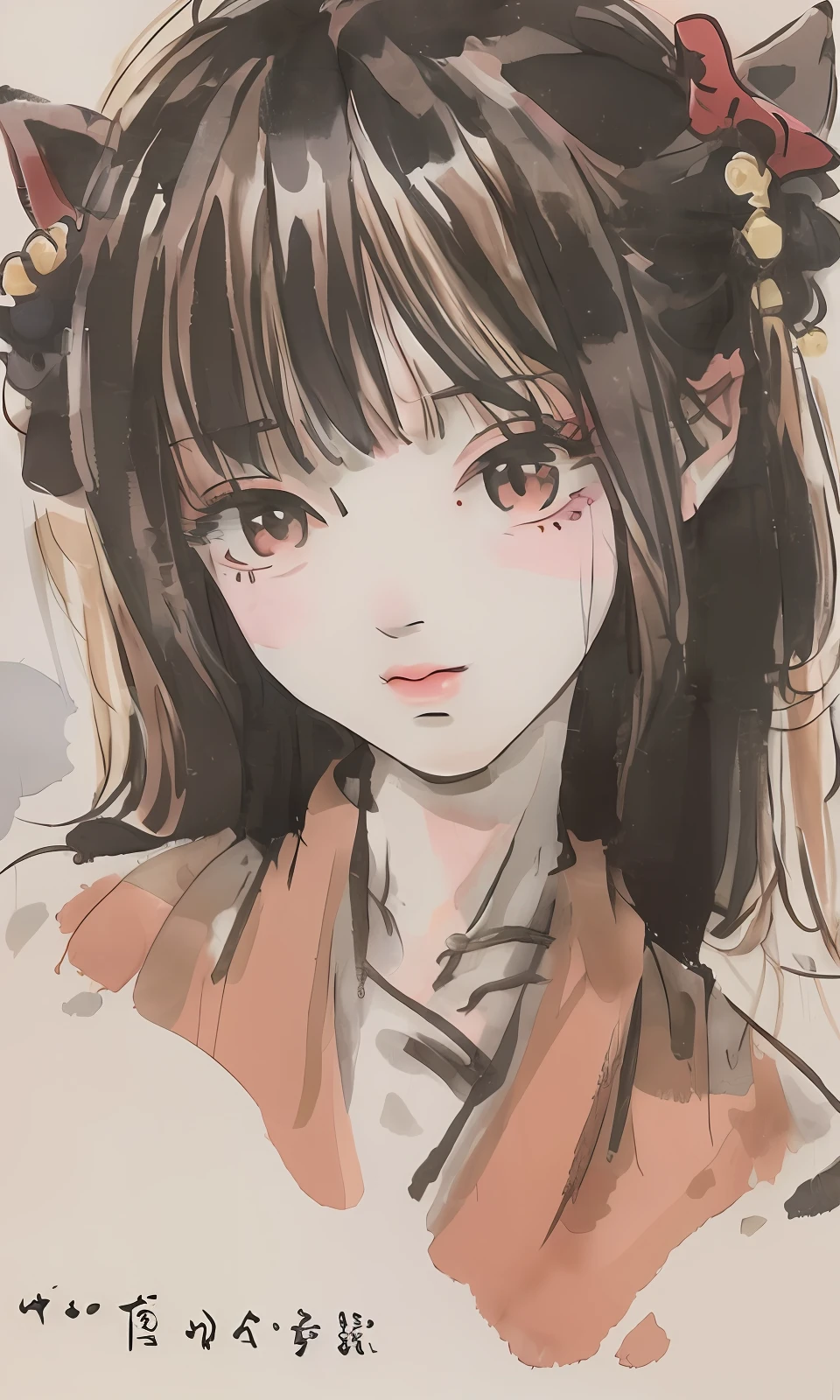 Ink Woman Ancient Style National Style Color