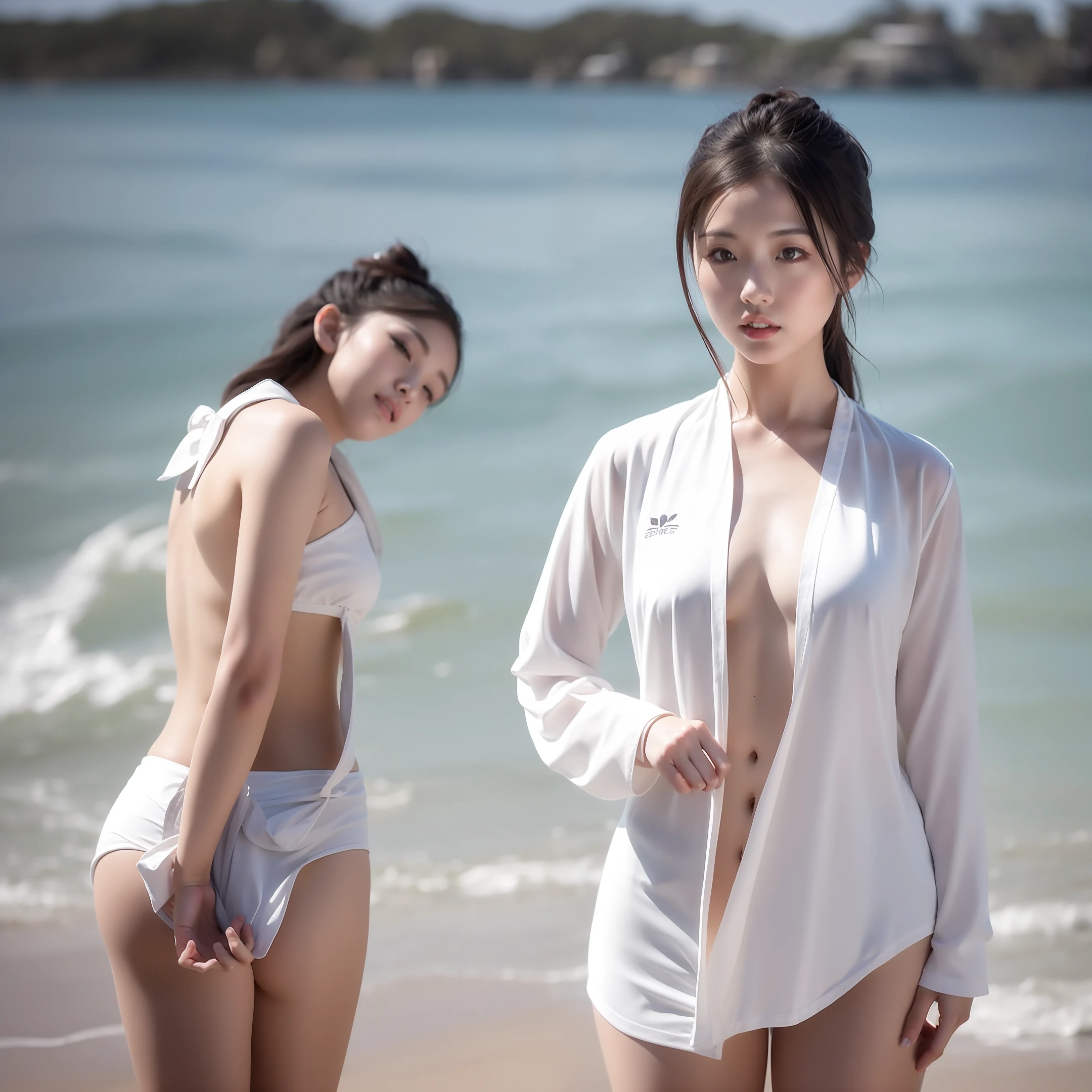 a sailor suit,beachside,perfectly proportions,White balance,Mature body,熟妇,Realiy