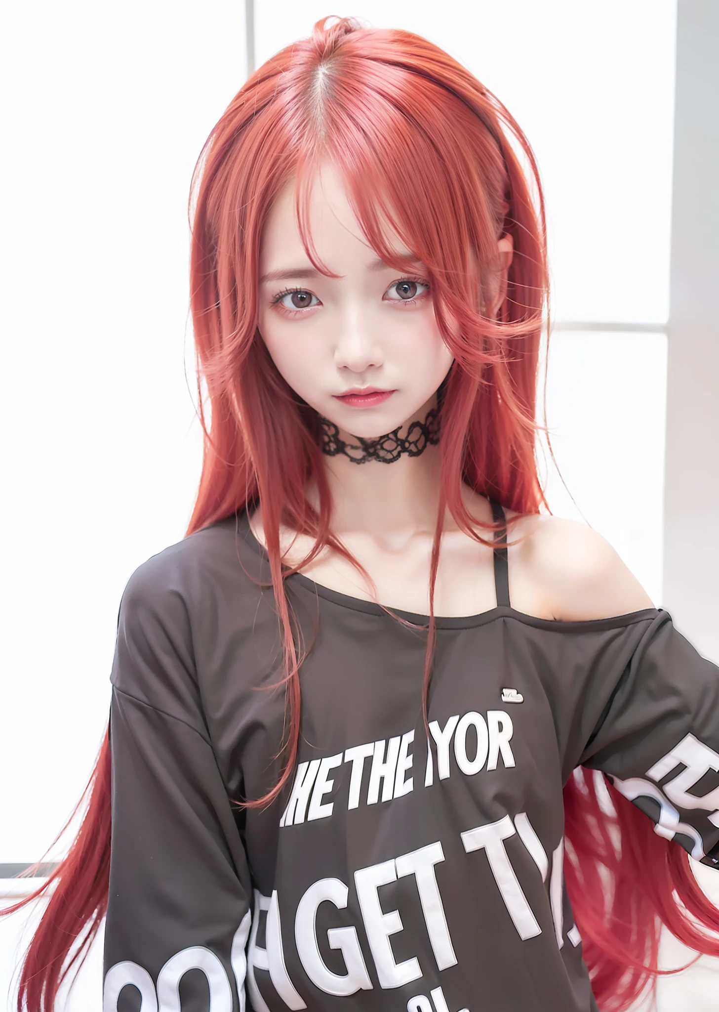 1girl, red hair, realistic, ultra detail, photography,