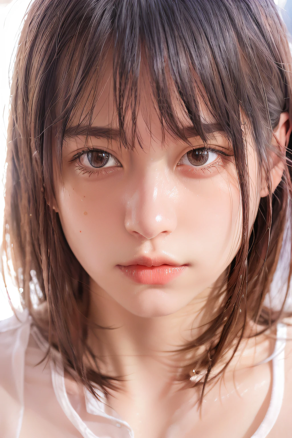 dressed, (photo realistic:1.4), (hyper realistic:1.4), (realistic:1.3),
(smoother lighting:1.05), (increase cinematic lighting quality:0.9), 32K,
1girl,20yo girl, realistic lighting, backlighting, light on face, ray trace, (brightening light:1.2), (Increase quality:1.4),
(best quality real texture skin:1.4), finely detailed eyes, finely detailed face, finely quality eyes,
(tired and sleepy and satisfied:0.0), face closeup, t-shirts,
(Increase body line mood:1.1), (Increase skin texture beauty:1.1)