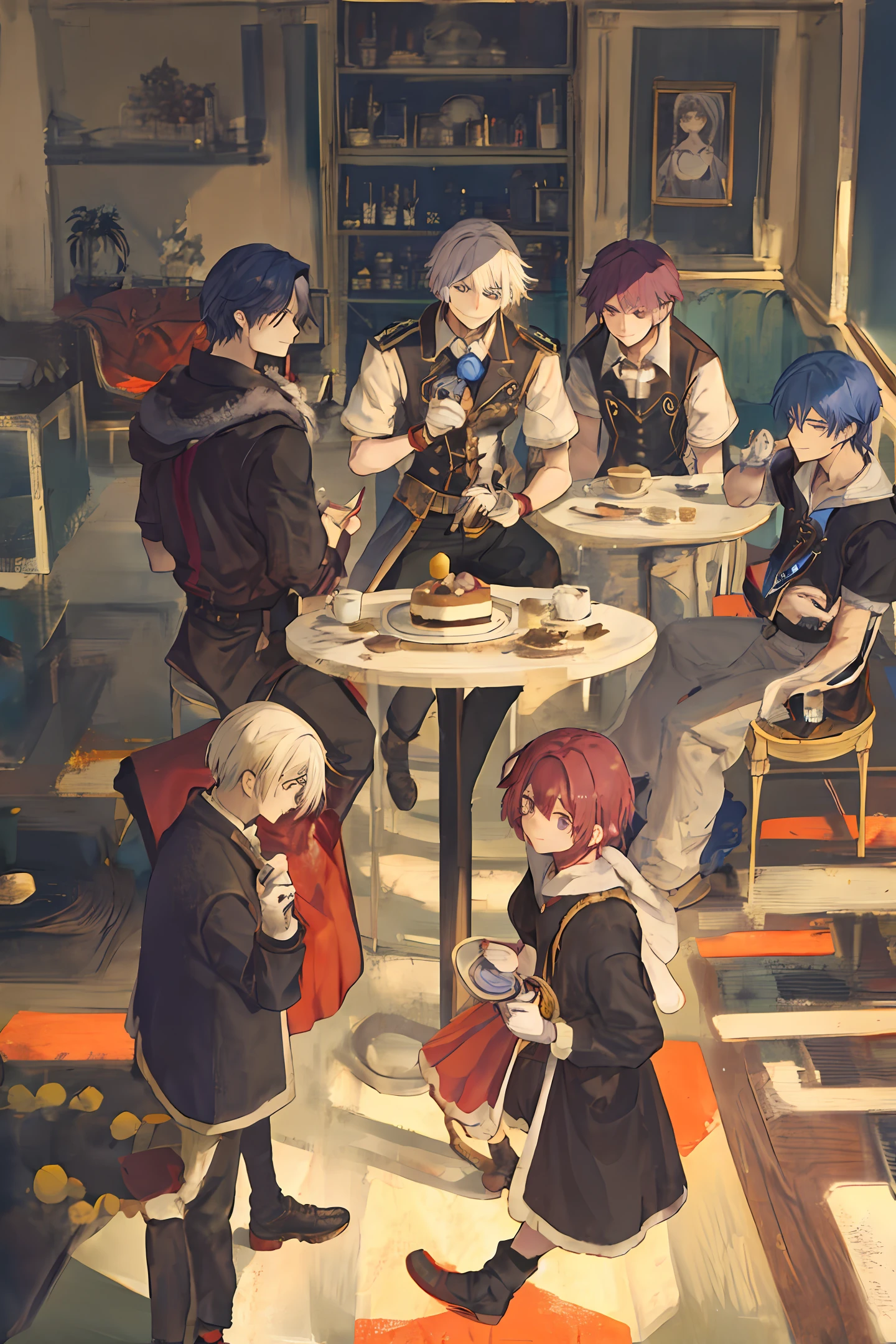ancient wind,Adonis,holding a cake,Squint and tilt your head and smile