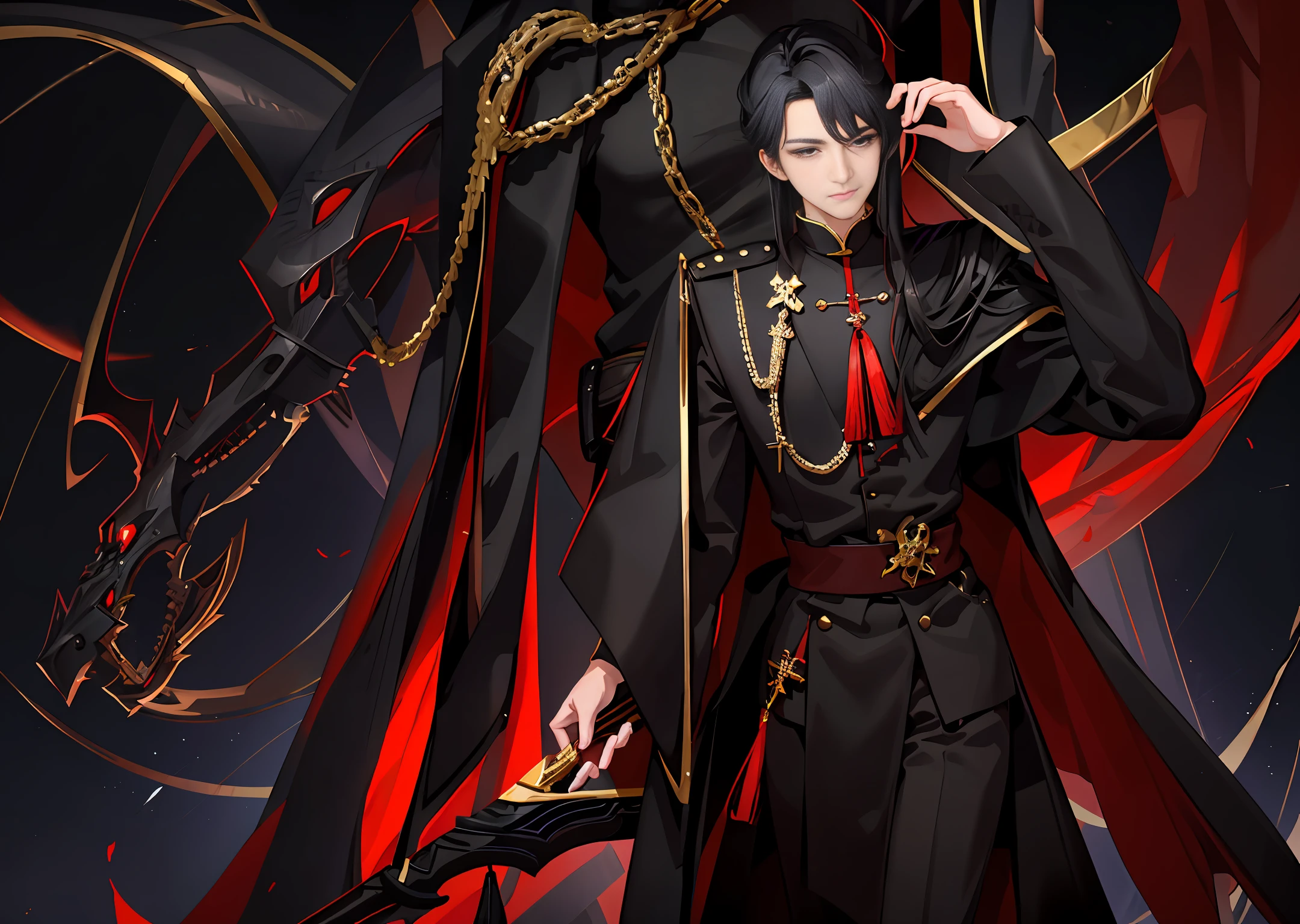 Xiao Yan looks beautiful,With a slouchy smile on his face,There is a brilliant luster in the jet-black eyes,It looks unusually gentle and deep。On its forehead,There is a mark of flame,Lots of brilliant colors。dressed in black,Slender body,Temperament,Reclining on his back was a large black ruler。On the surface of its body,Burning brilliant flames,Look at it from afar,It was like a flame god who controlled the flames,Full of inexplicable coercion。