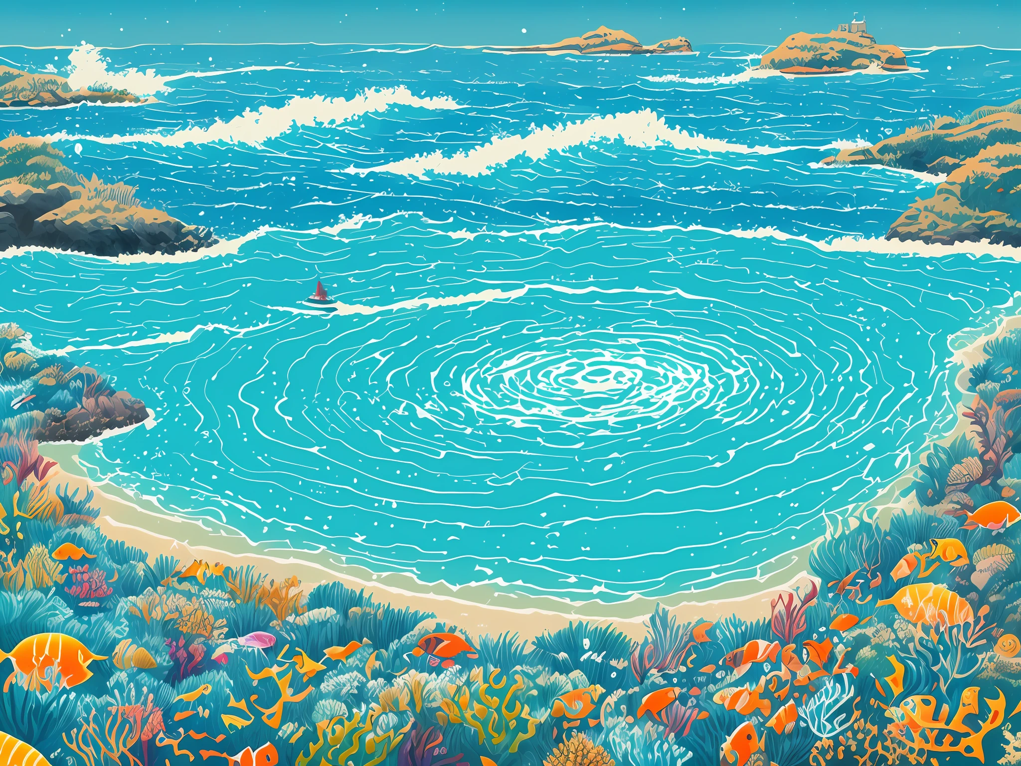 Illustration about the ocean